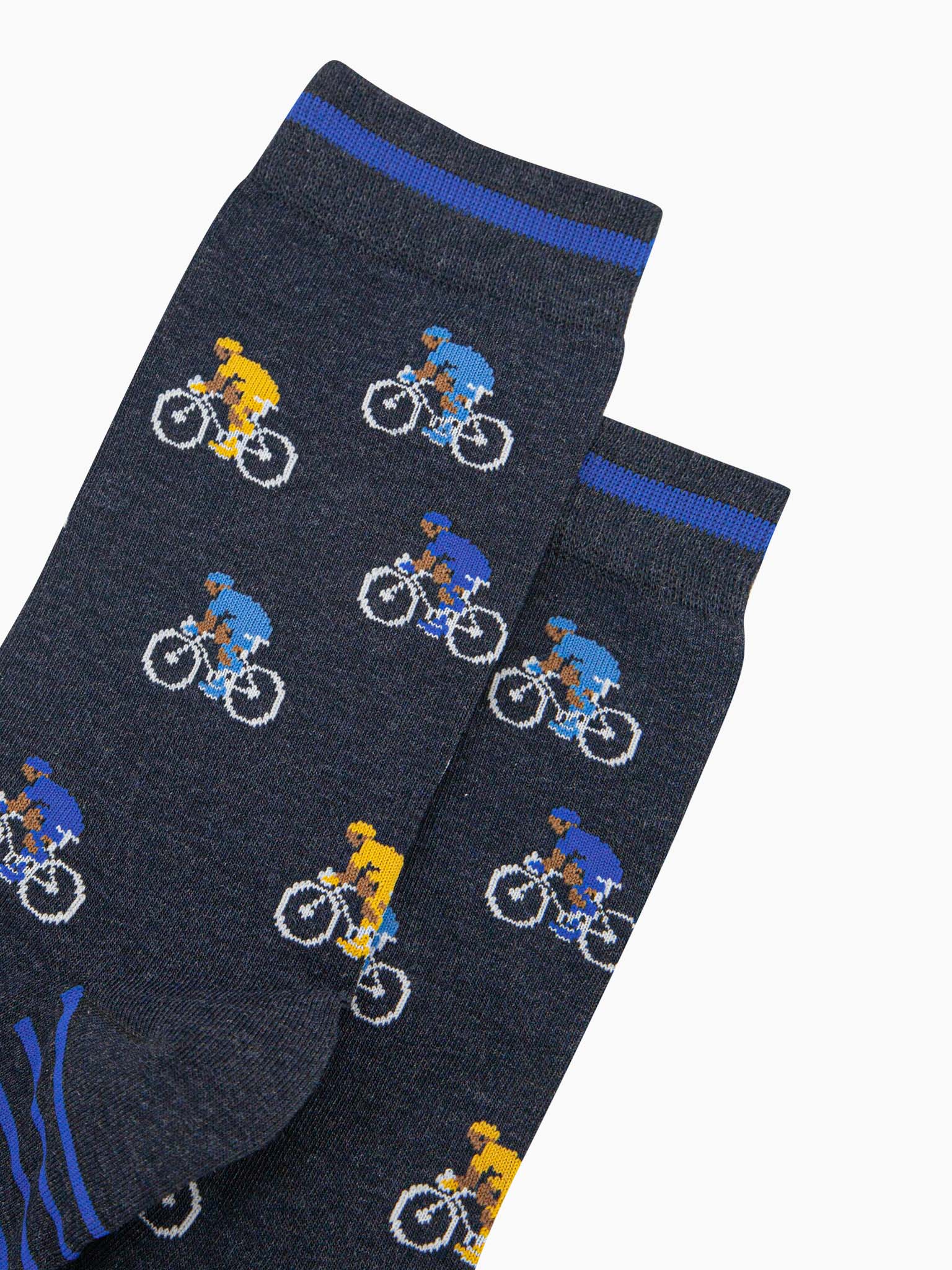 mens-bamboo-socks-navy-cyclists-close-up-bikers-wearing-yellow-jersey-blue-jerseys-road-race-competition