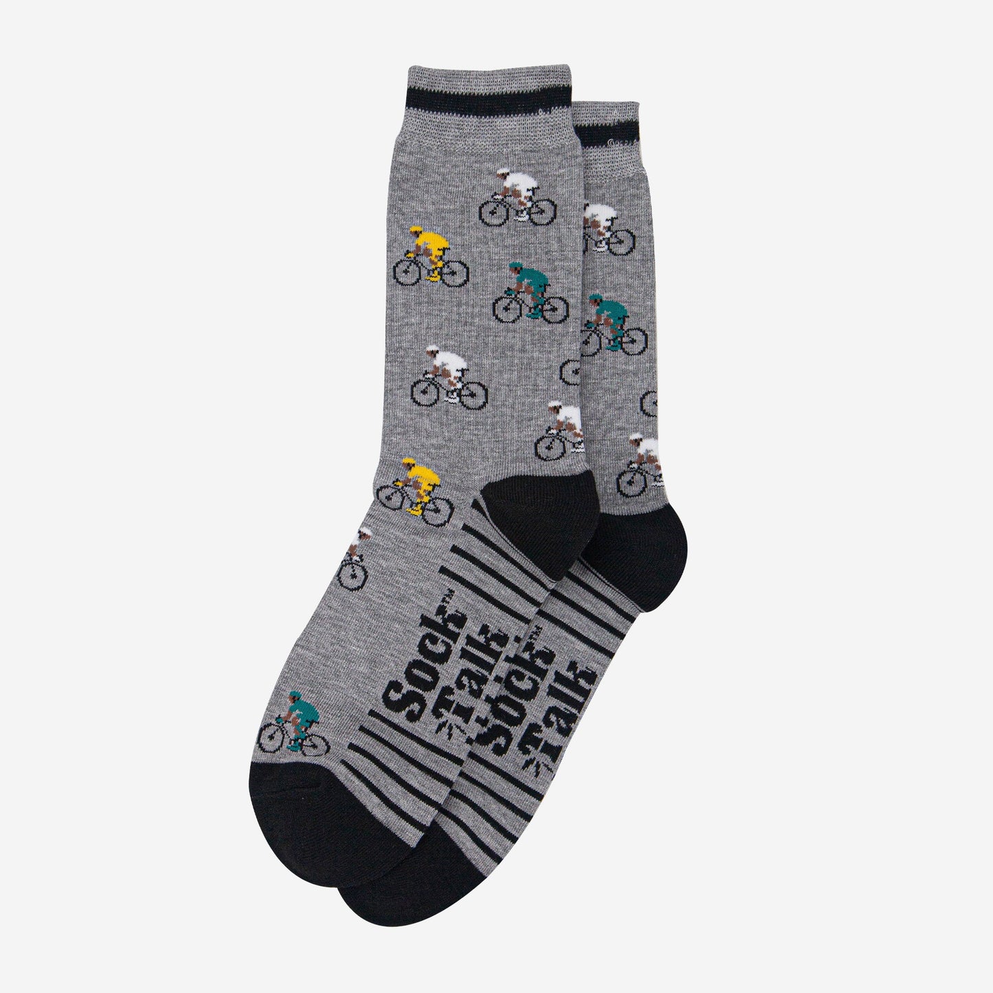 mens-bamboo-socks-grey-marl-black-mountain-bikes-laying-flat
