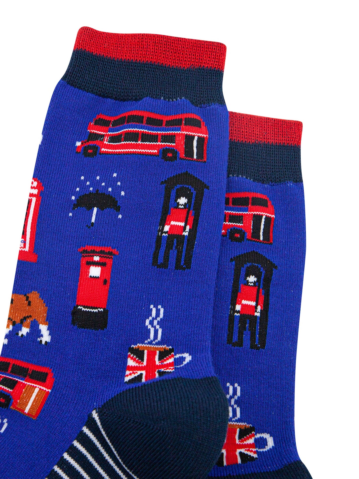 London-Landmarks-Bamboo-Socks-in-Royal-Blue-Closeup