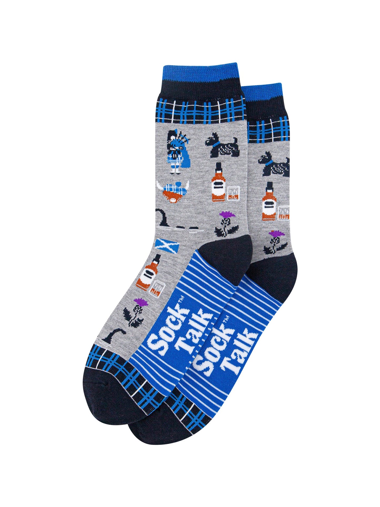 Scotland-Landmarks-Bamboo-Socks-in-Light-Grey-Lying-Flat