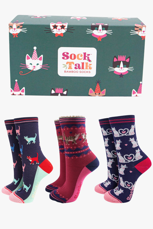 womens-socks-gift-box-navy-cats