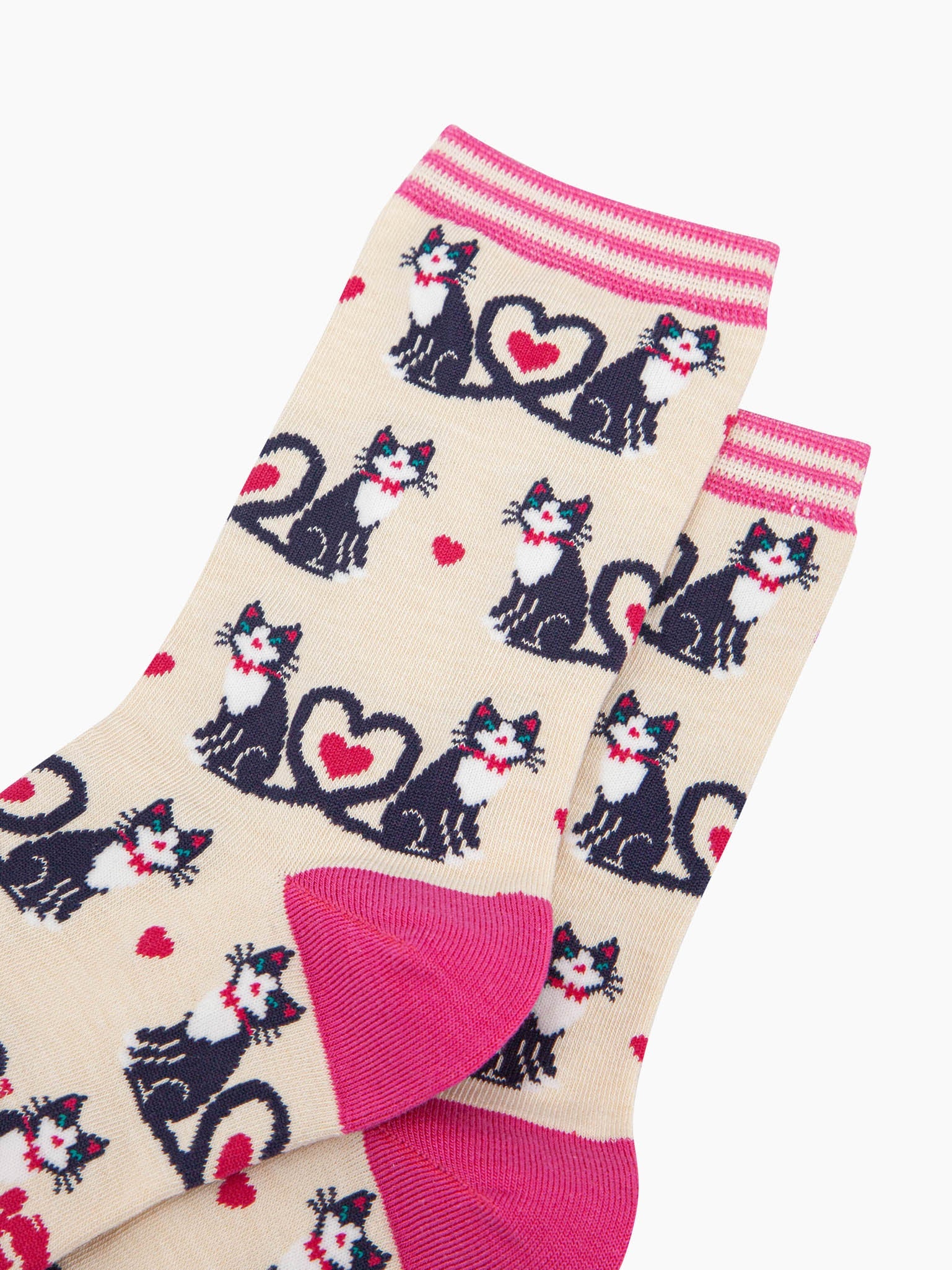 womens-bamboo-socks-cream-cats-love-heart-tails-close-up-the-cats-are-black-with-white-bellies-their-tails-entwined-in-the-shape-of-a-love-heart