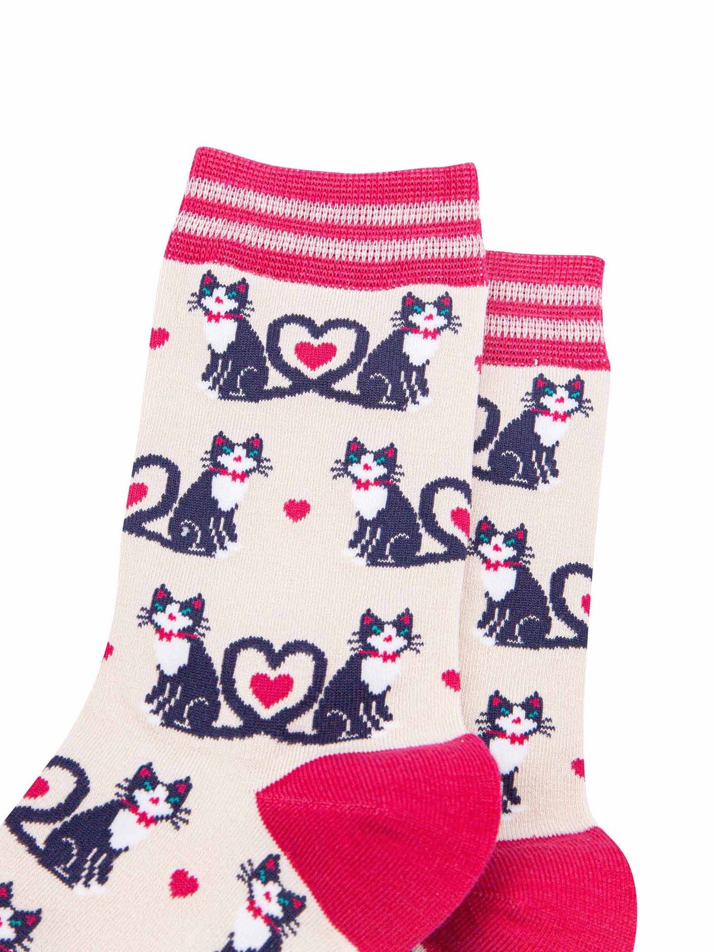 womens-bamboo-socks-cream-cats-love-heart-tails-close-up-the-cats-are-black-with-white-bellies-their-tails-entwined-in-the-shape-of-a-love-heart