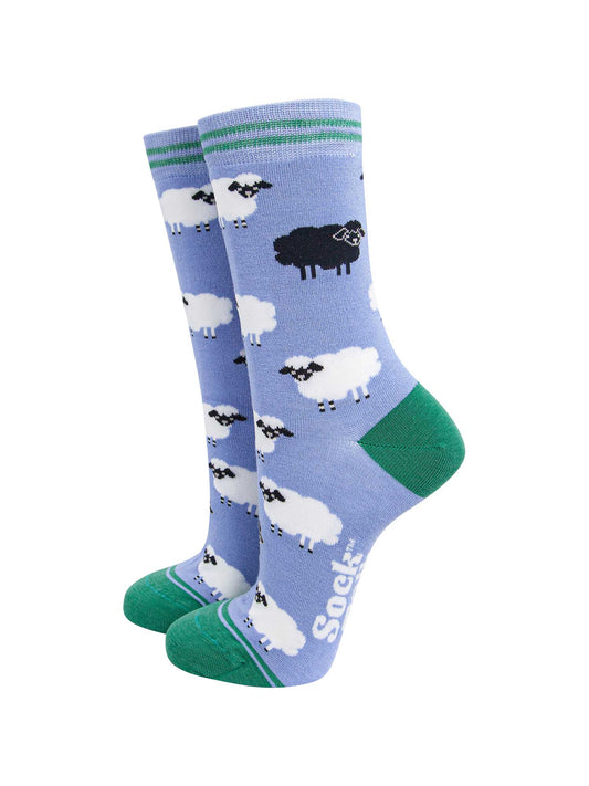 womens-bamboo-socks-light-blue-green-black-sheep-woolly