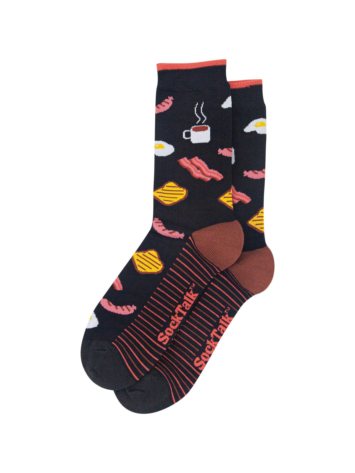 Big-Breakfast-Men's-Bamboo-Socks-in-Black-Laid-Flat
