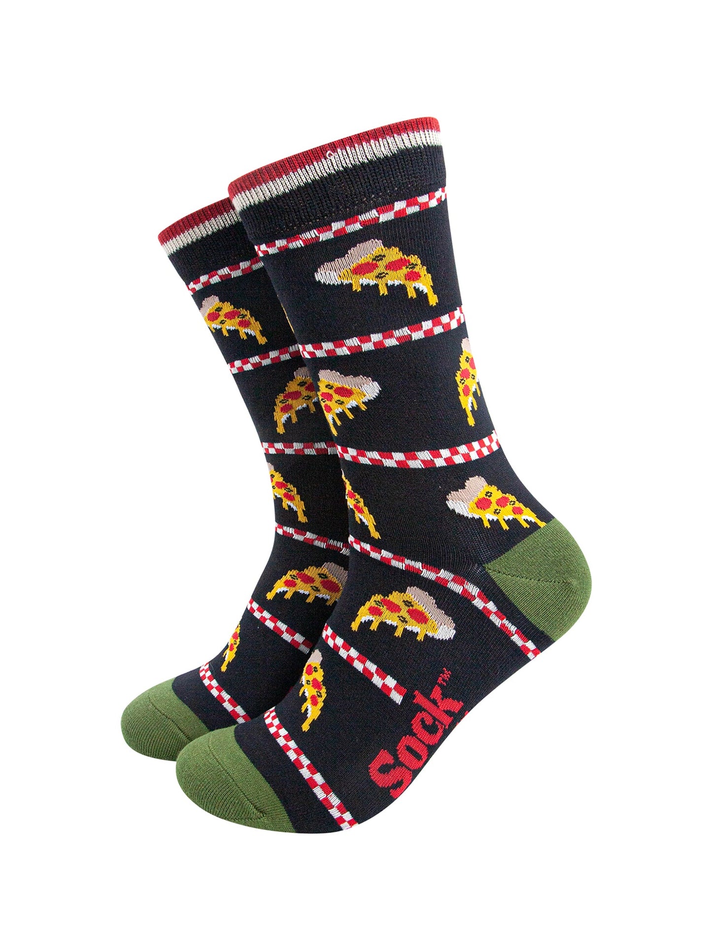 Pizza-Slice-Bamboo-Socks-in-Black-Mannequin