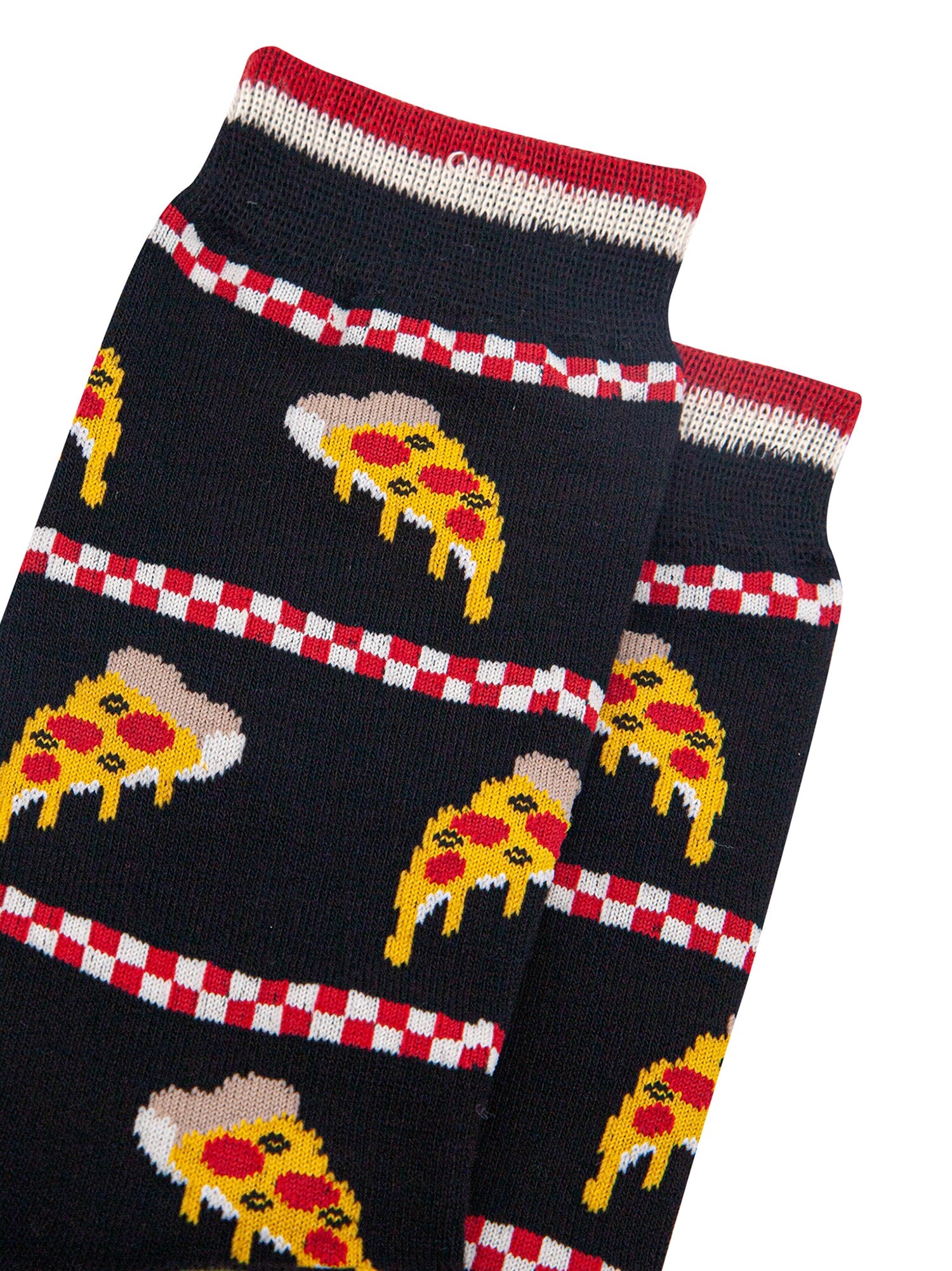 Pizza-Slice-Bamboo-Socks-in-Black-Closeup