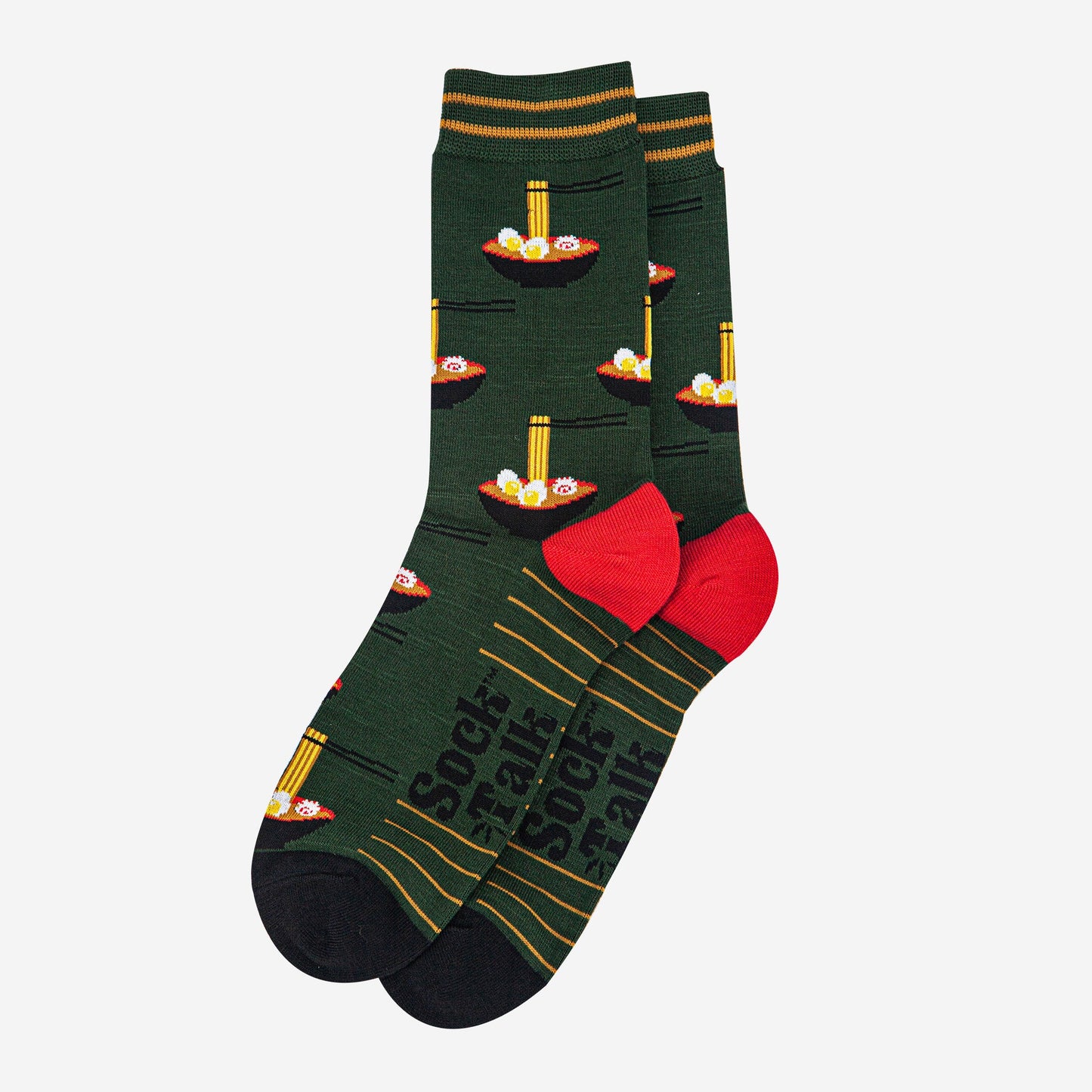 mens-bamboo-socks-khaki-black-ramen-laying-flat