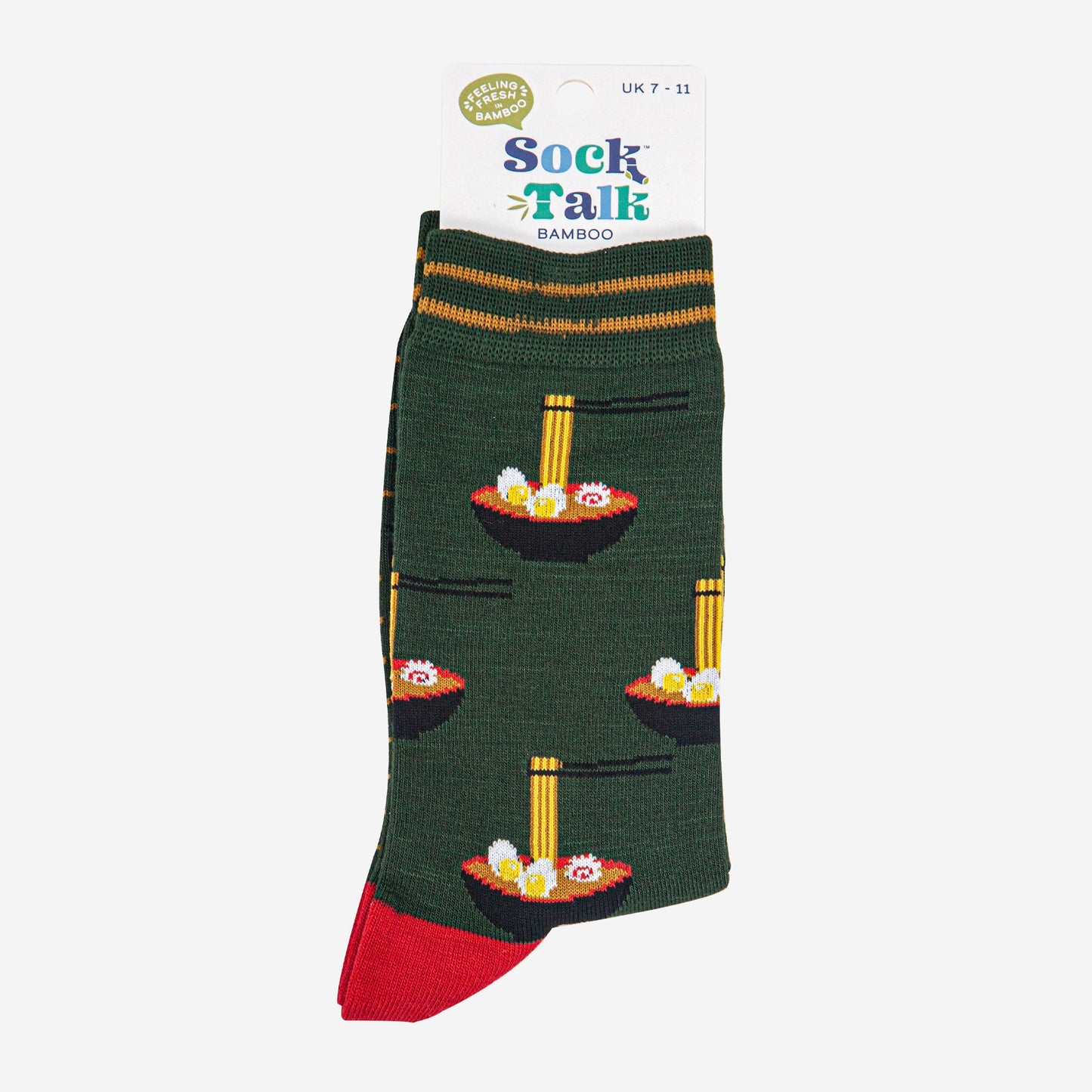 mens-bamboo-socks-khaki-black-ramen-in-sock-talk-packaging