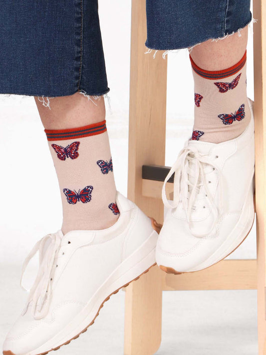 butterfly-print-bamboo-socks-in-cream-and-orange