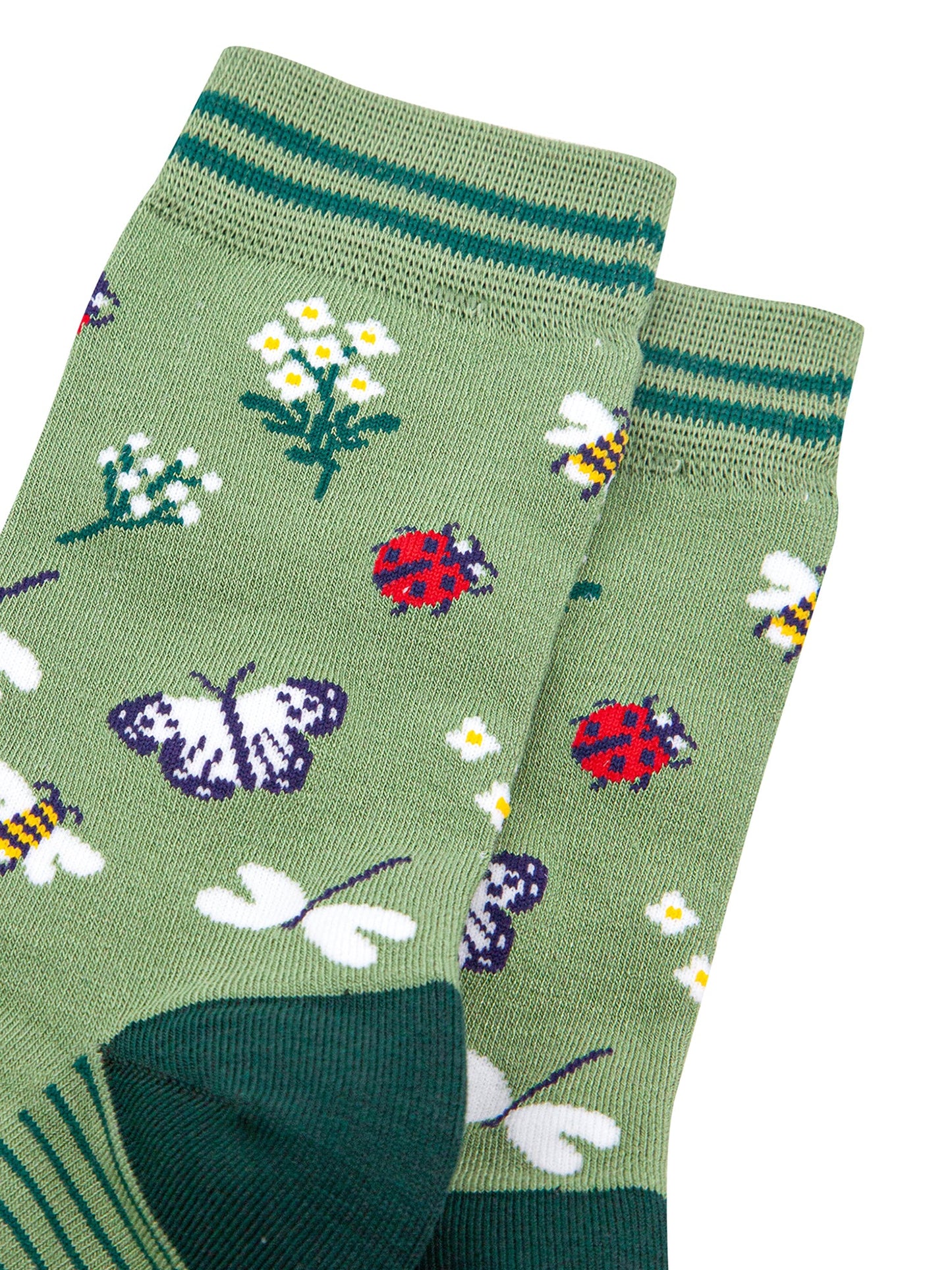 Garden-Ladybird-&-Butterfly-Bamboo-Socks-in-Green-Close-Up