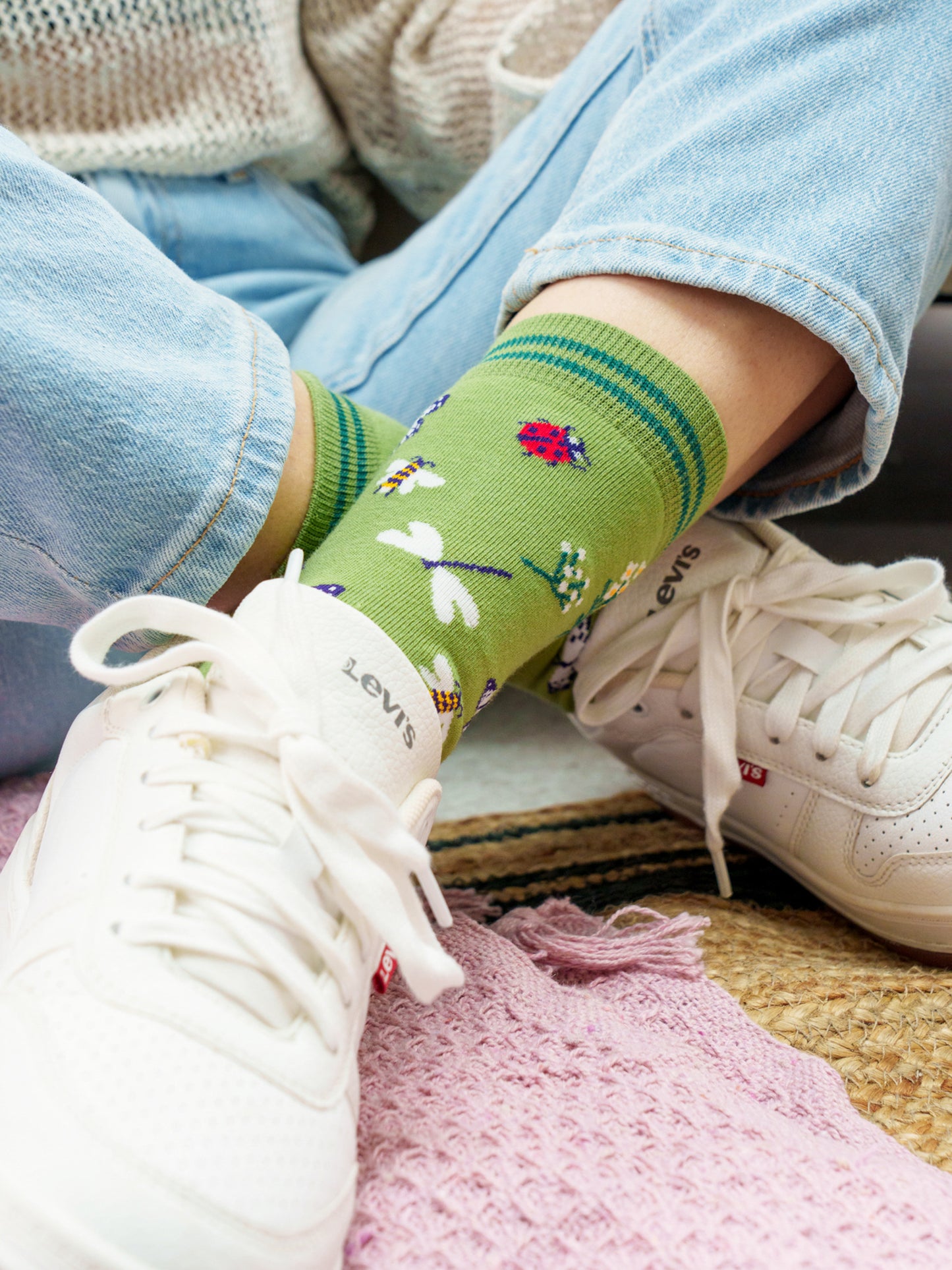Garden-Ladybird-&-Butterfly-Bamboo-Socks-in-Green