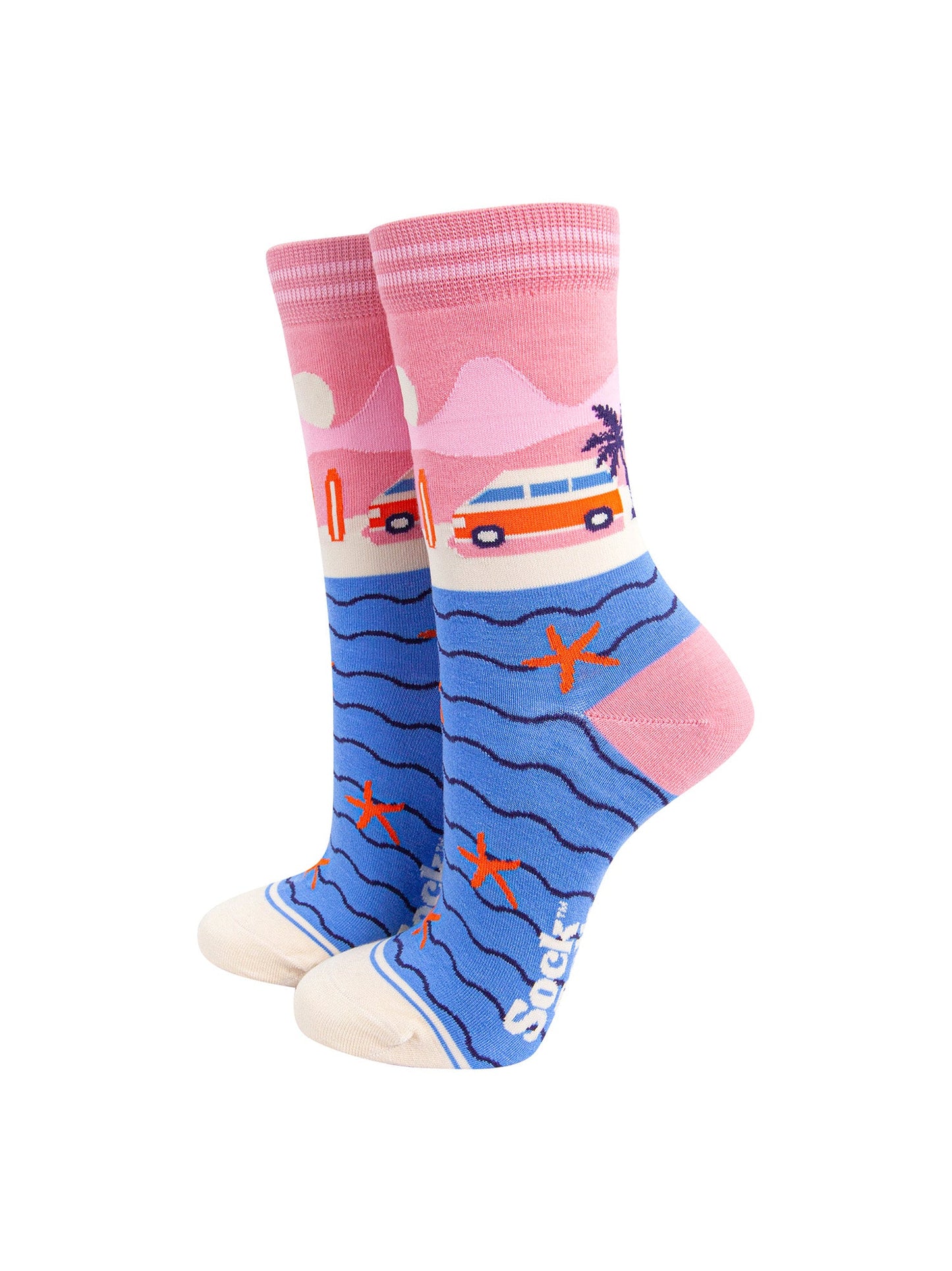Beach-Campervan-Bamboo-Socks-in-Pink-Mannequin