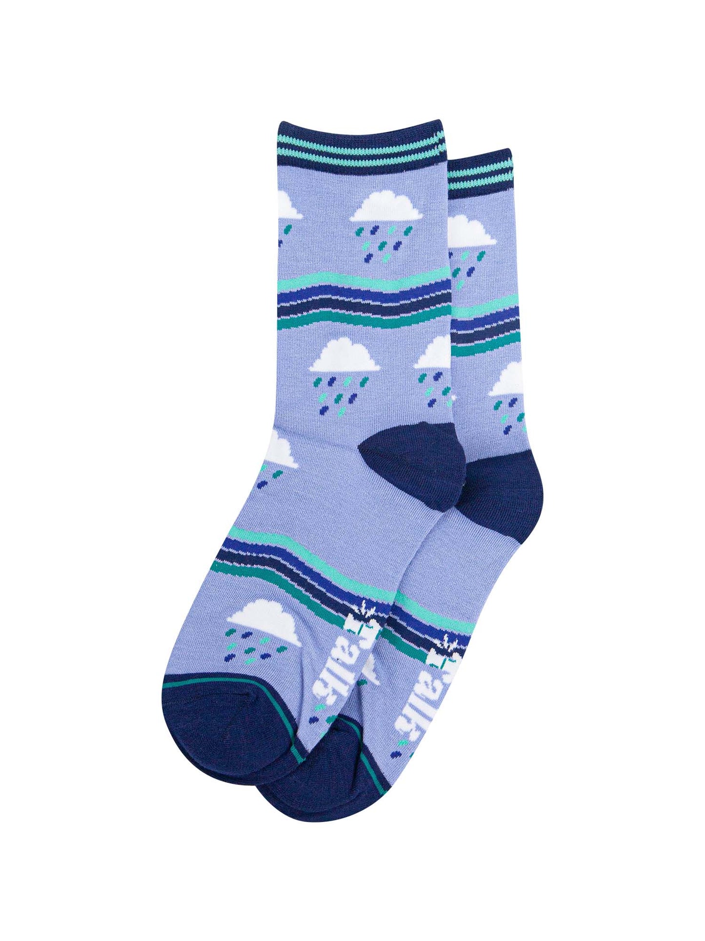 womens rain cloud weather bamboo ankle socks