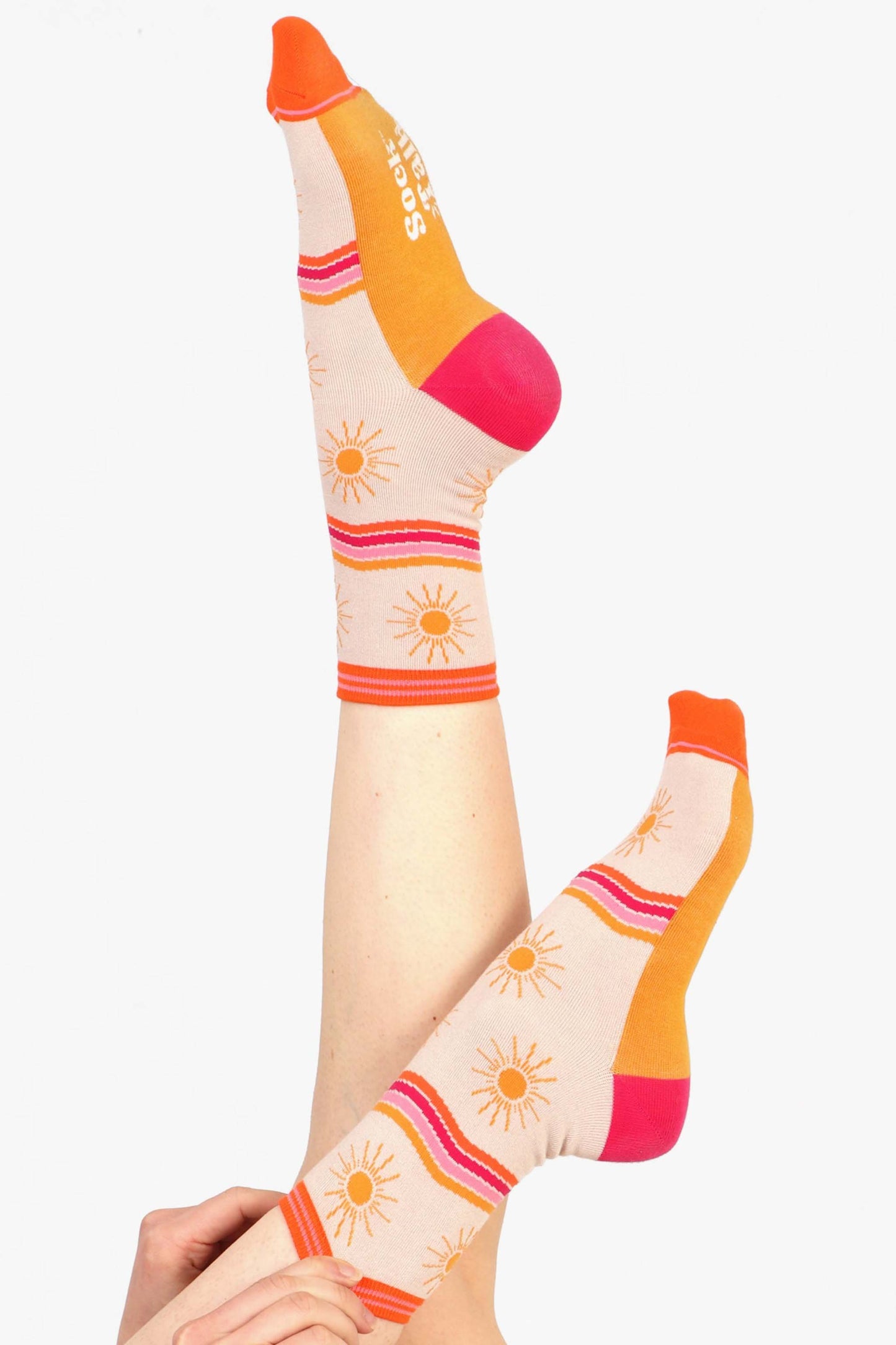 sunshine-print-bamboo-socks-in-cream-pink-and-orange