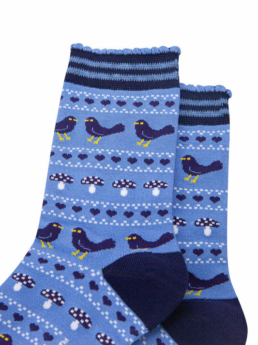 womens-bamboo-socks-denim-blue-navy-blue-blackbird-fair-isle-close-up