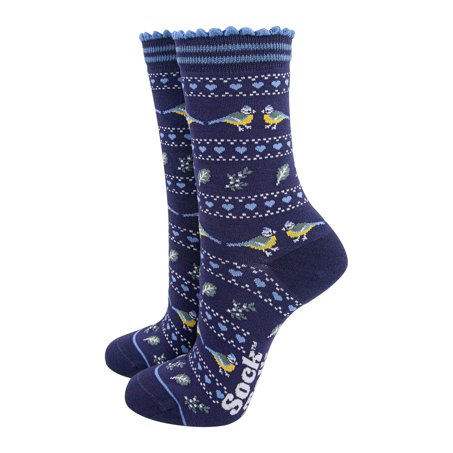 womens-bamboo-socks-navy-blue-blue-tit-fair-isle-garden-birds