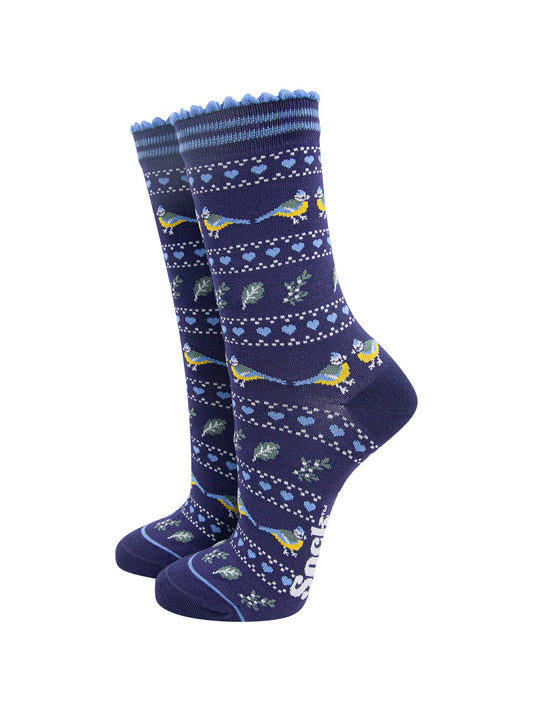 womens-bamboo-socks-navy-blue-blue-tit-fair-isle-garden-birds