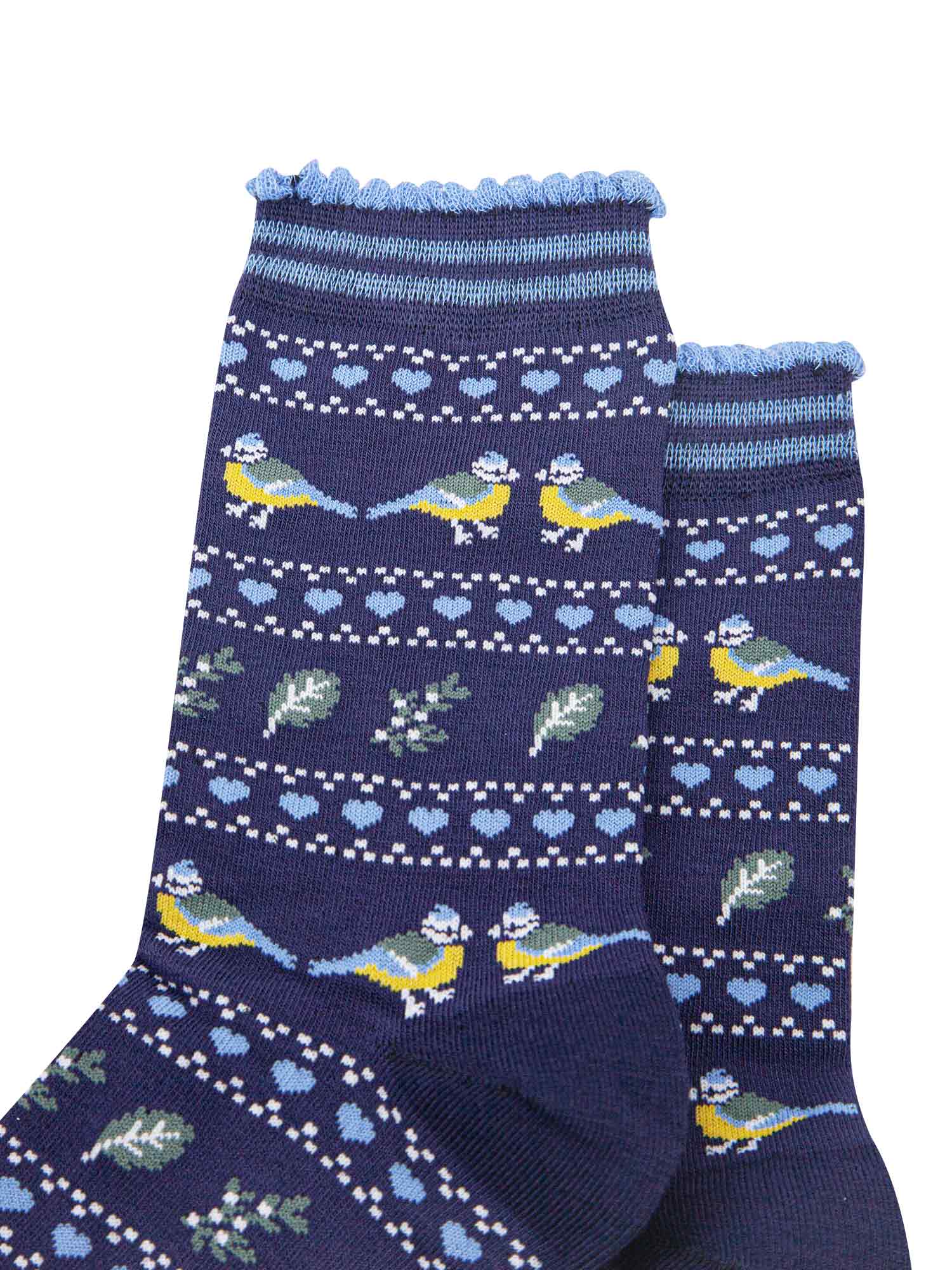 womens-bamboo-socks-navy-blue-blue-tit-fair-isle-close-up