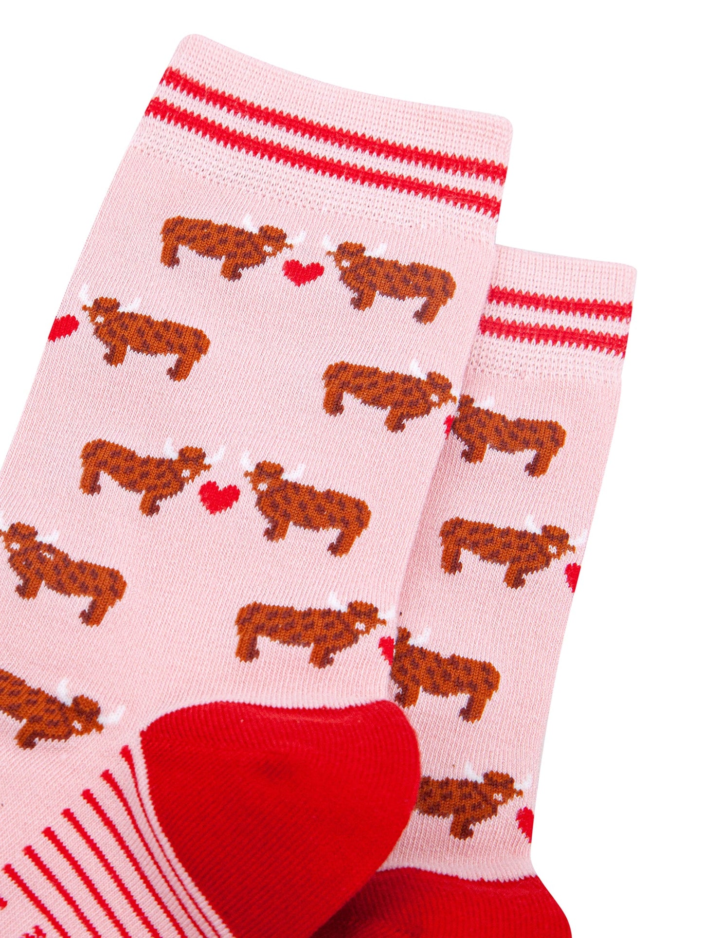 Highland-Cow-Hearts-Bamboo-Socks-in-Pink-Close-Up