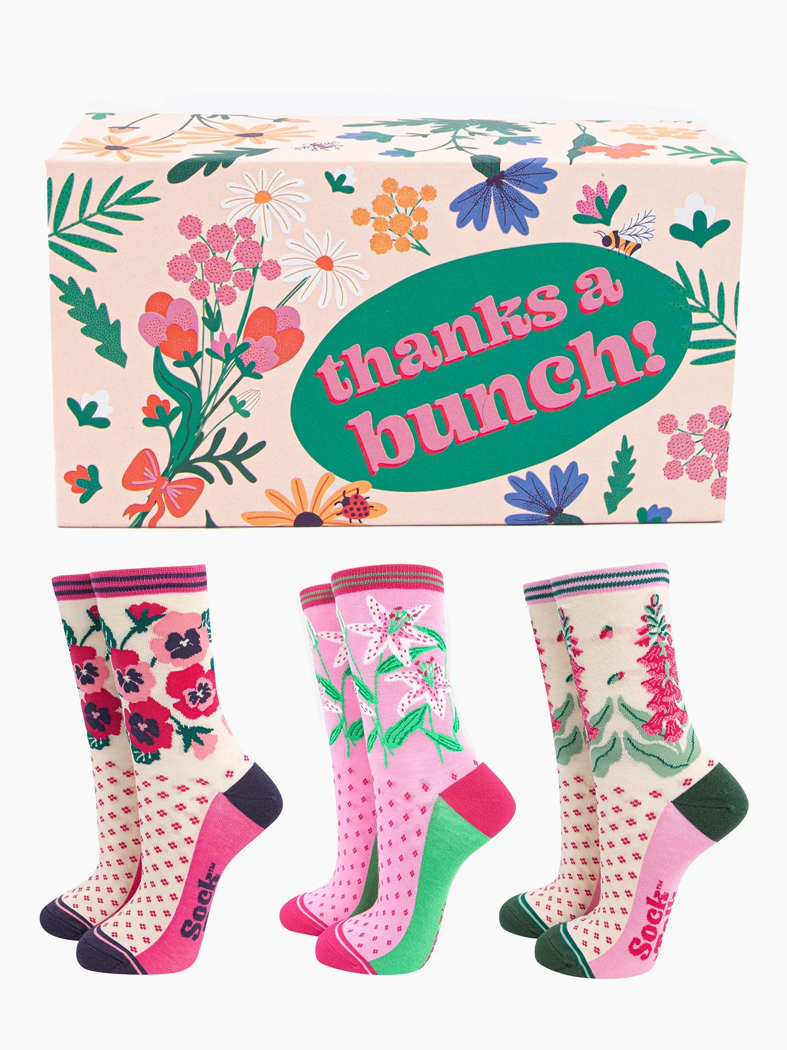 womens-bamboo-socks-gift-box-classic-floral-three-pairs-ankle-socks-flowers