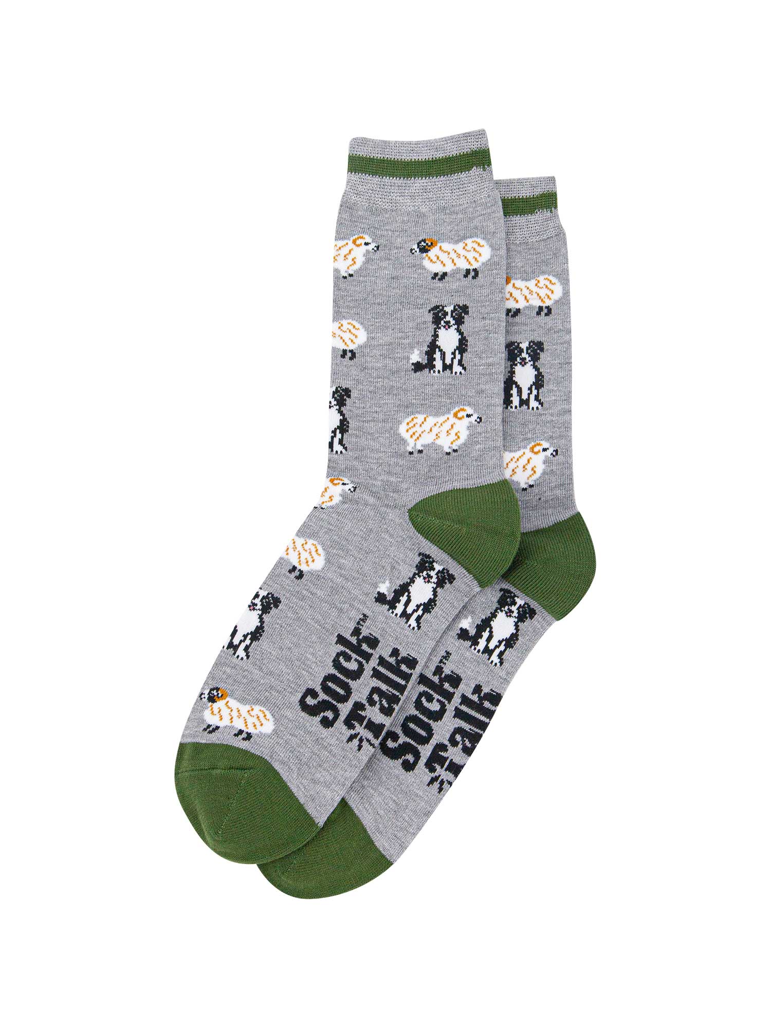 mens-bamboo-socks-grey-marl-green-black-sheep-laying-flat