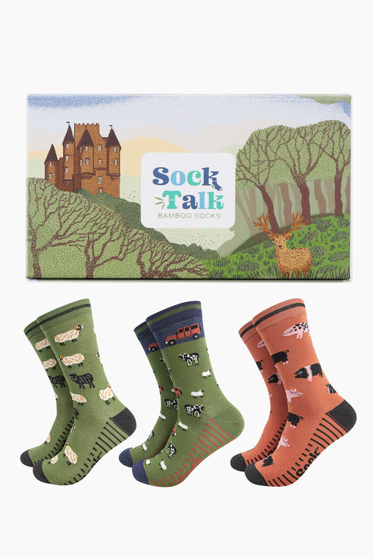 mens-bamboo-socks-gift-box-farm-animals-three-pairs-dress-socks