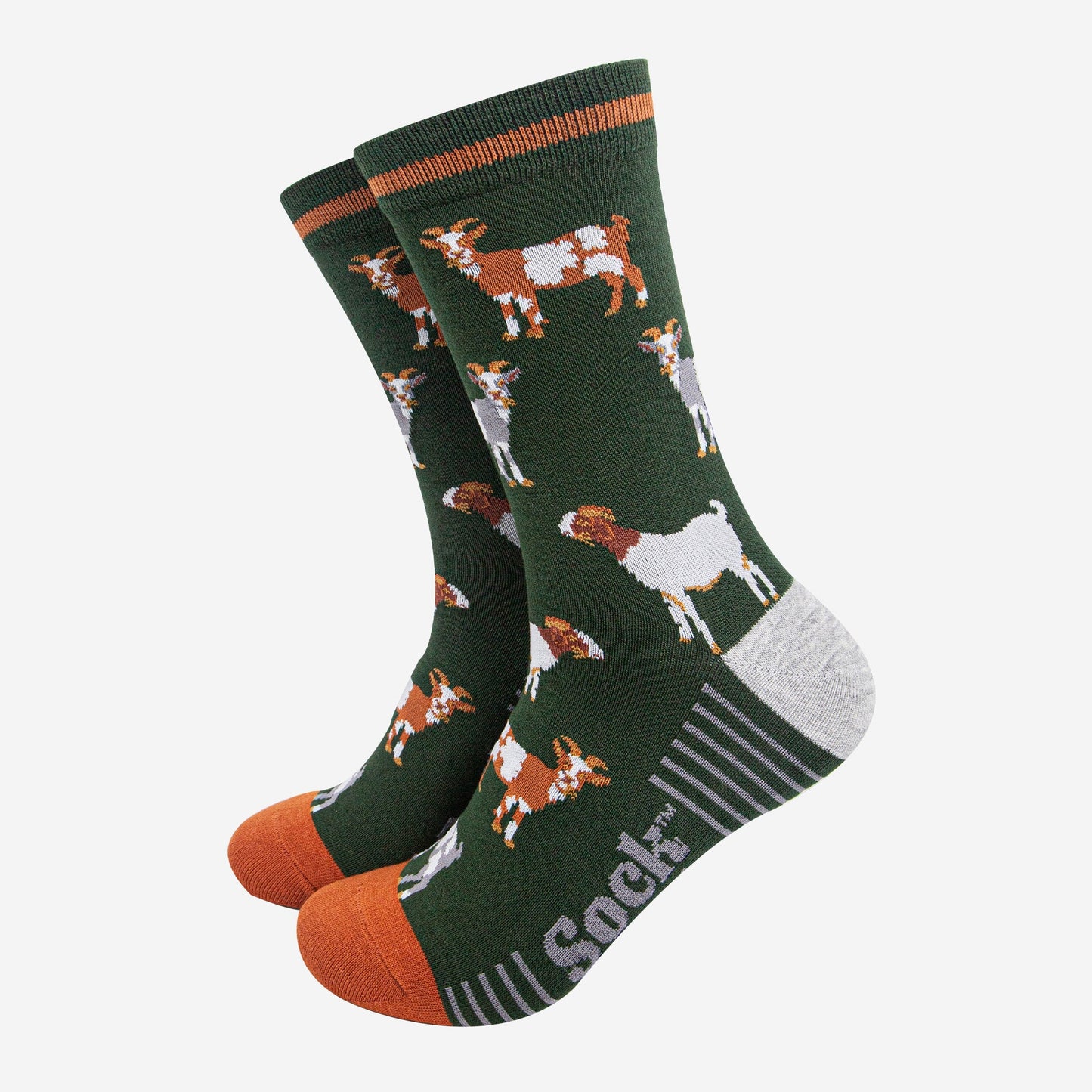 mens-bamboo-socks-khaki-tan-goats-farm-animals