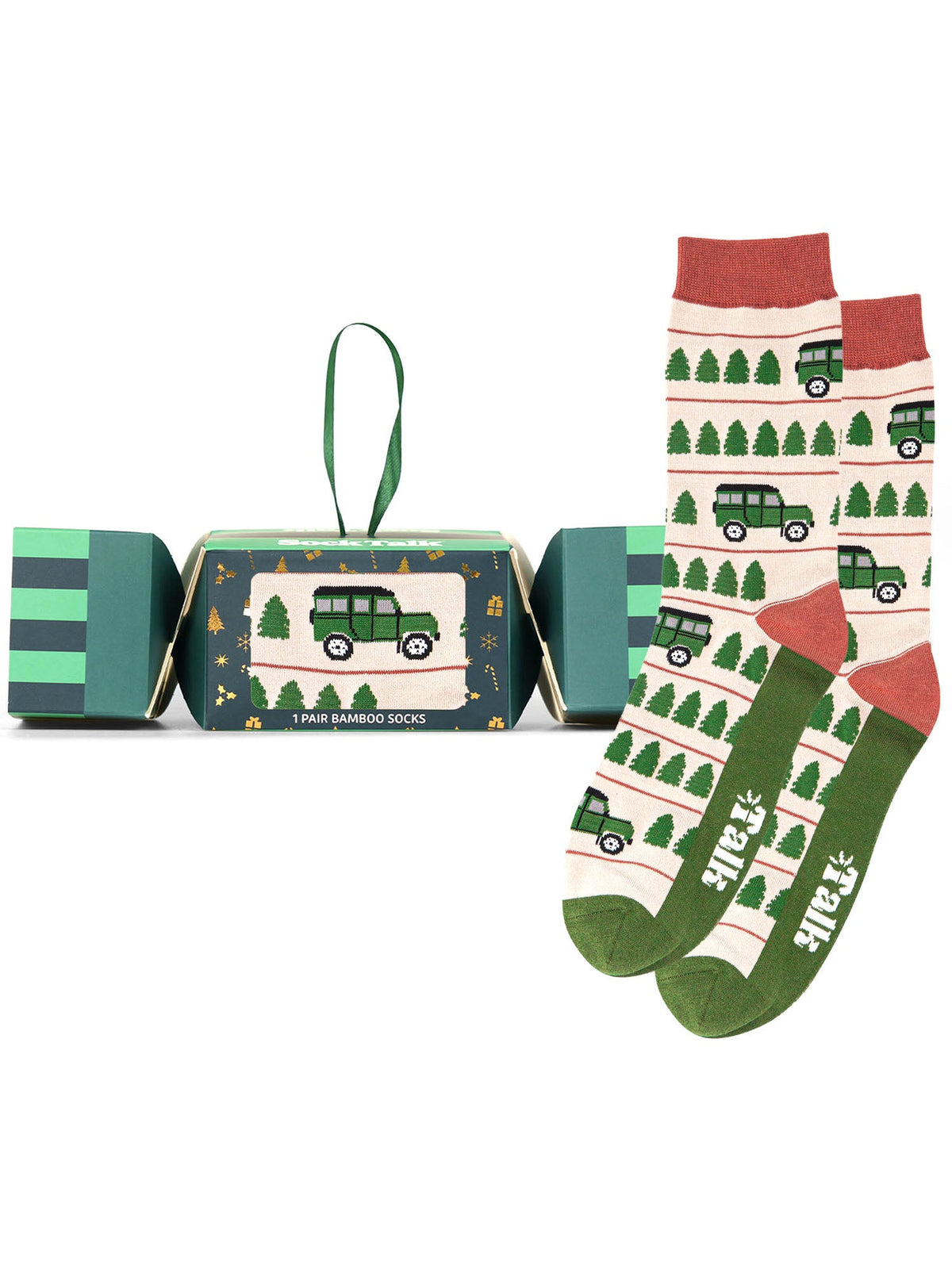 Off-Roader-Bamboo-Crew-Socks-Christmas-Cracker-Gift-Box-in-Cream