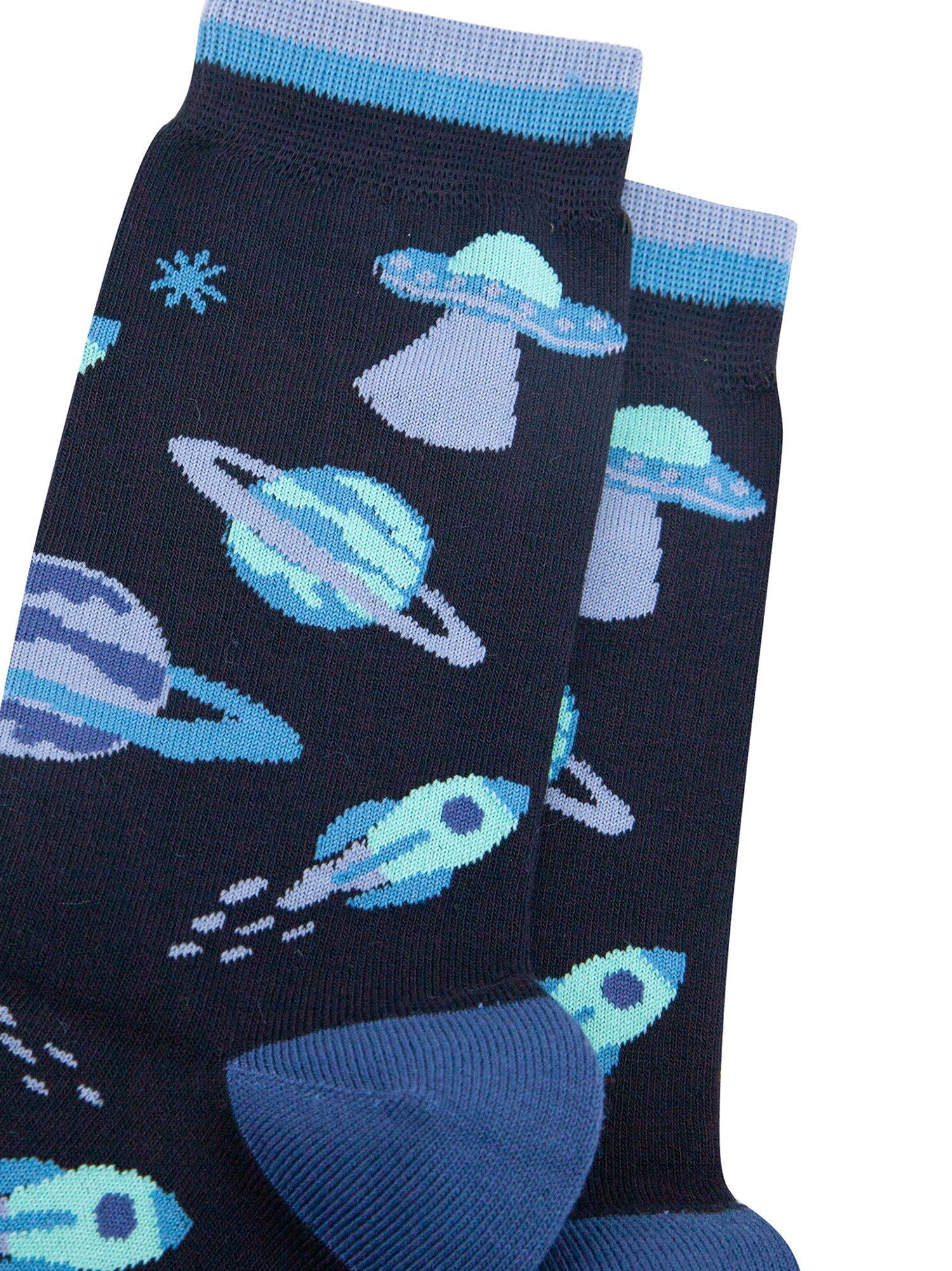 Space-Invasion-Bamboo-Socks-in-Navy-Blue-Closeup