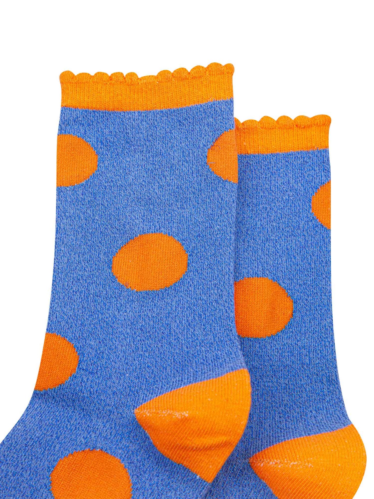 close up of the all over glitter material of the cotton ankle socks