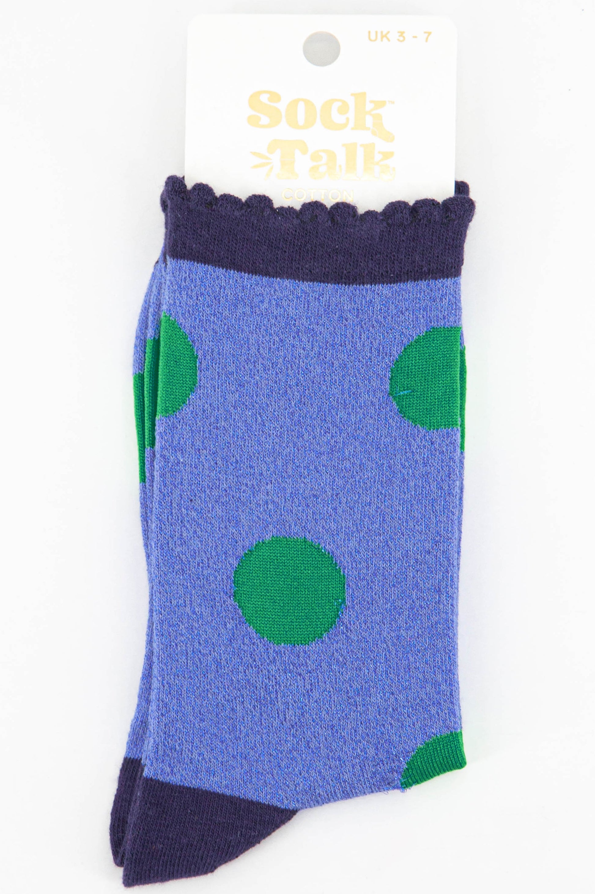 blue and green polka dot socks uk size 3-7