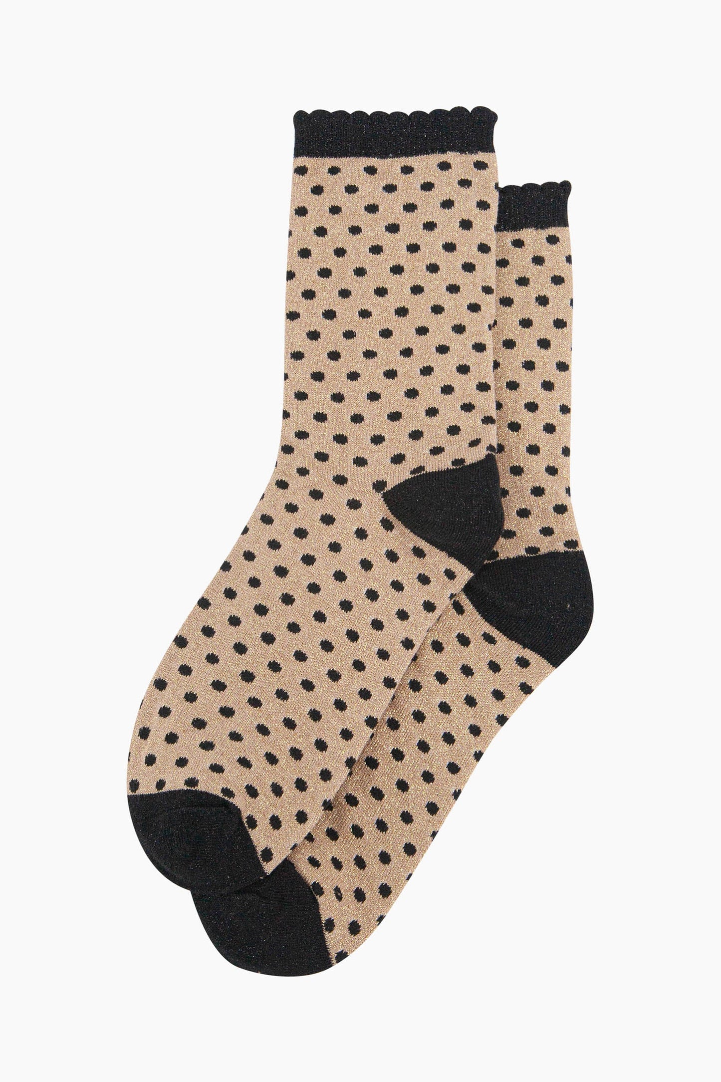 womens-glitter-socks-gold-black-polka-dots-cotton-ankle-sparkly