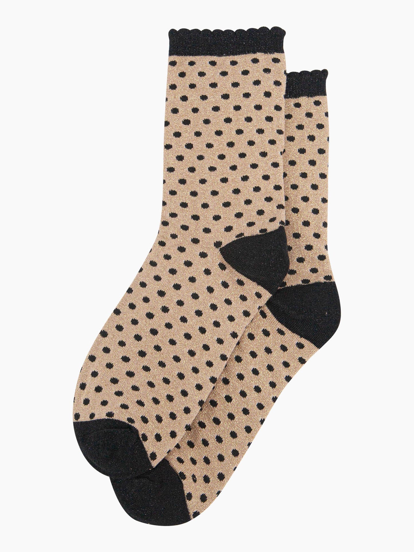 womens-glitter-socks-gold-black-polka-dots-cotton-ankle-sparkly