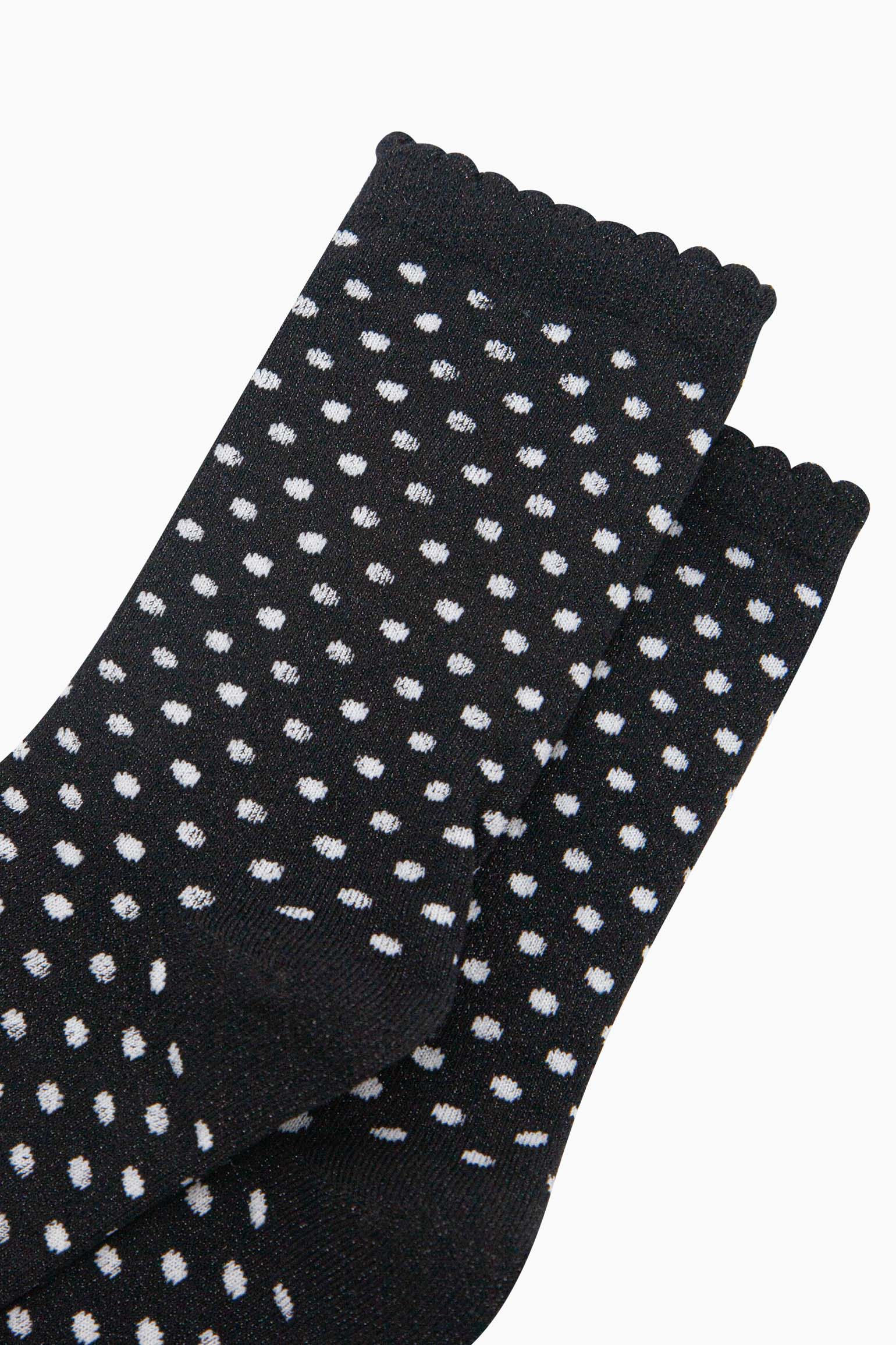 womens-glitter-socks-black-white-polka-dots-close-up-sparkly-material