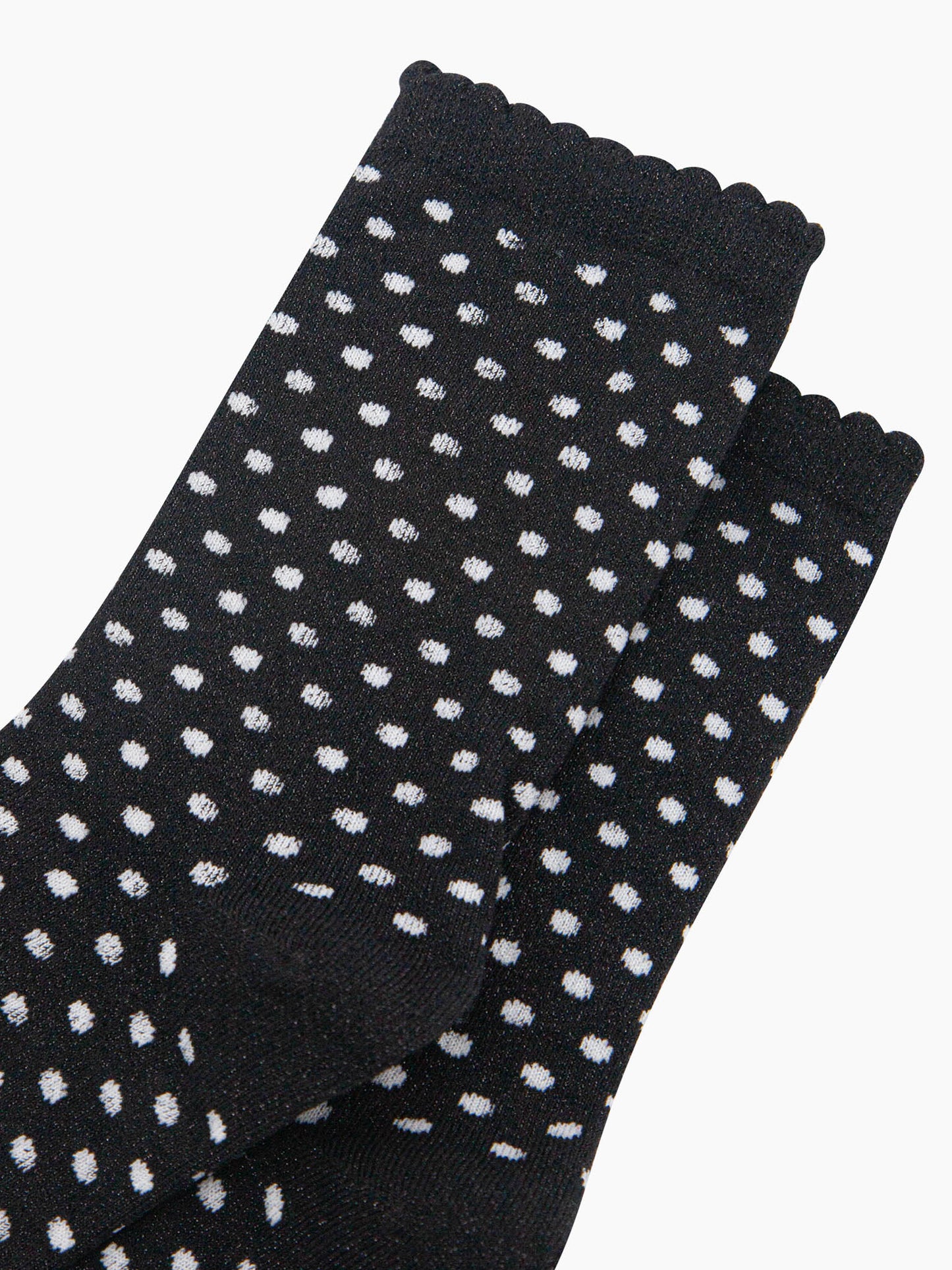 womens-glitter-socks-black-white-polka-dots-close-up-sparkly-material