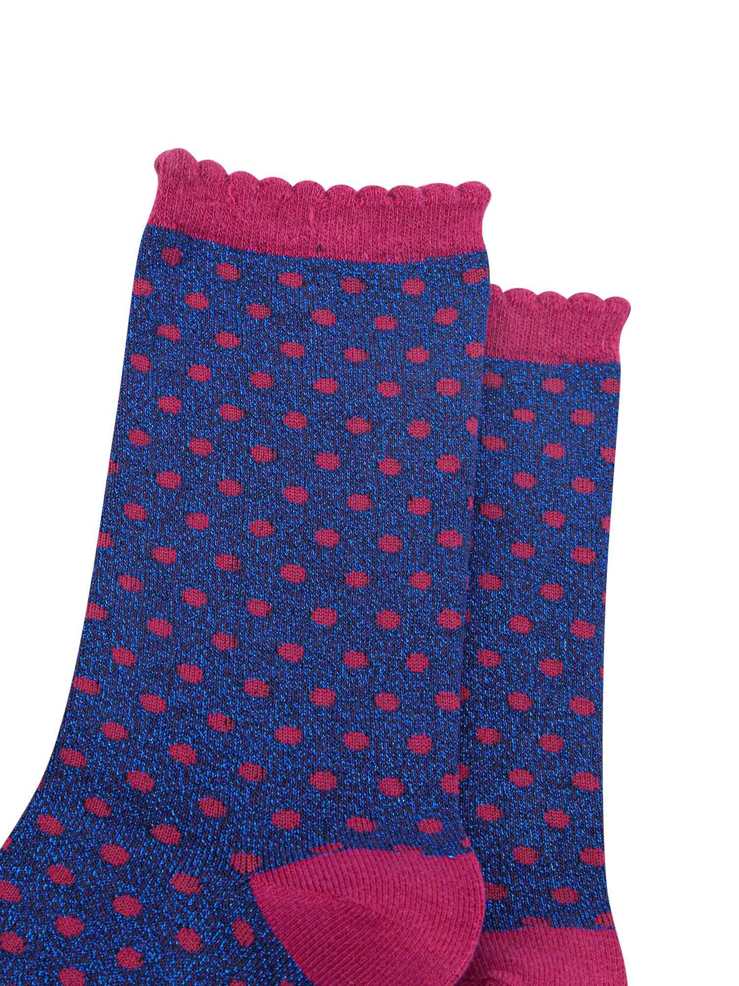 womens-navy-blue-berry-polka-dots-glitter-socks-close-up