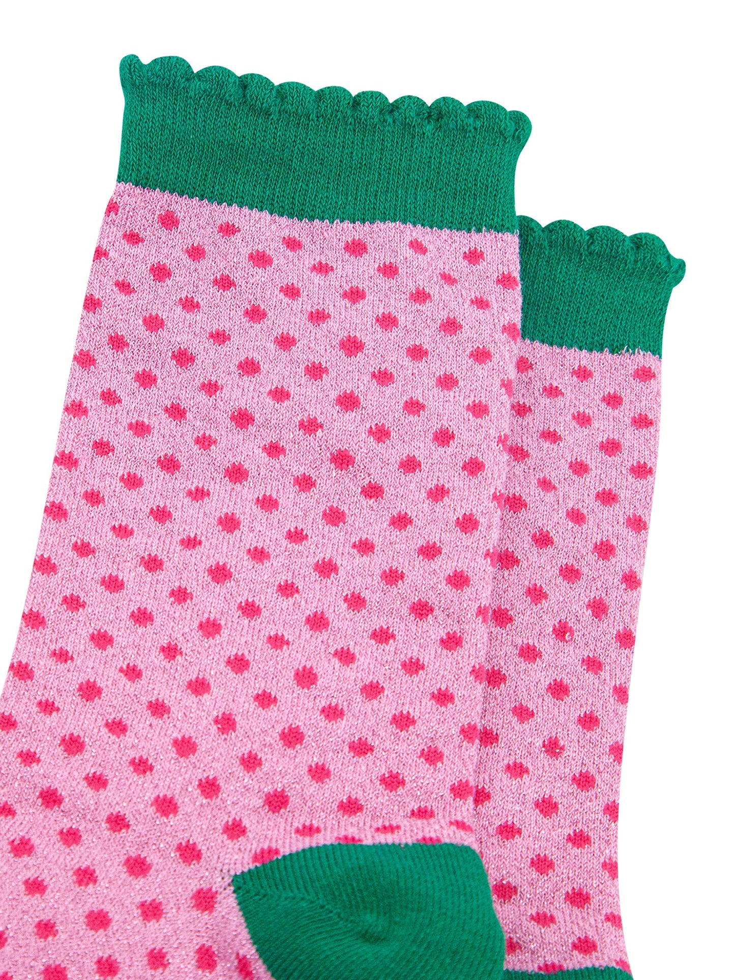 Polka-Dots-Combed-Cotton-Glitter-Socks-in-Pink-close-up