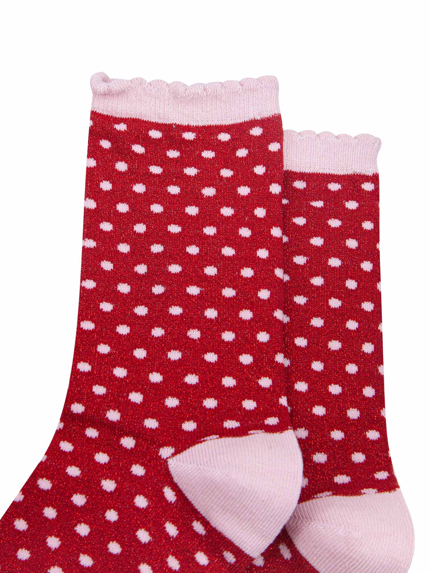 womens-red-pink-polka-dots-glitter-socks-close-up