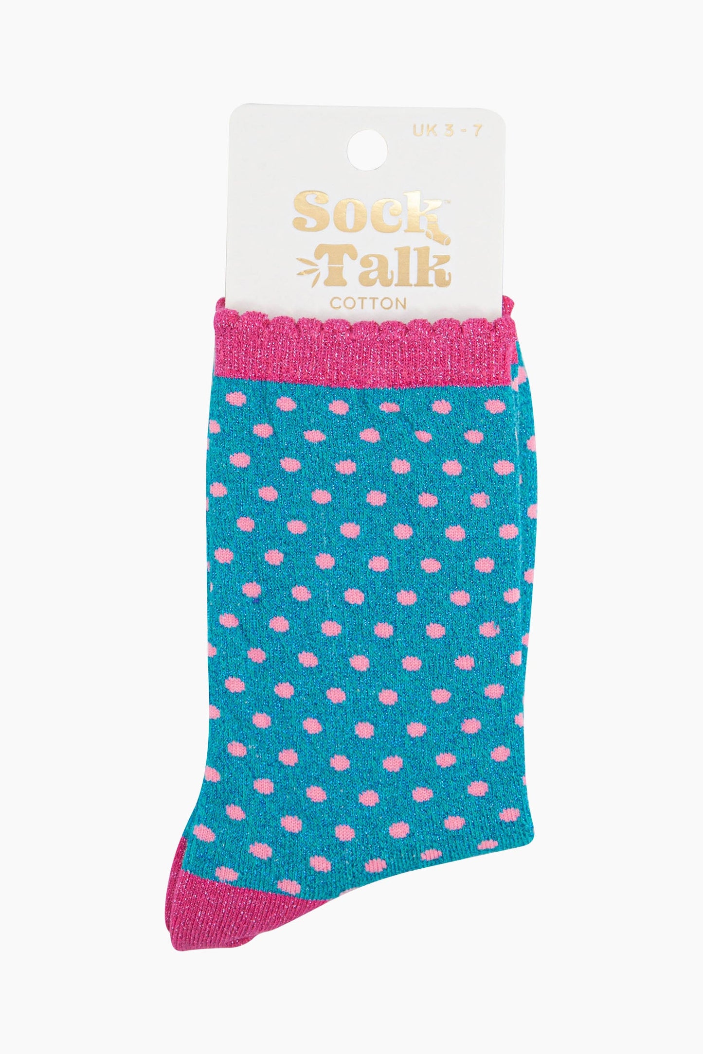 womens-glitter-socks-turquoise-hot-pink-polka-dots-in-sock-talk-packaging-uk-size-3-7