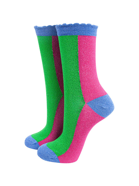 Colour-Block-Combed-Cotton-Glitter-Socks-in-Lime-Hot-Pink-mannequin