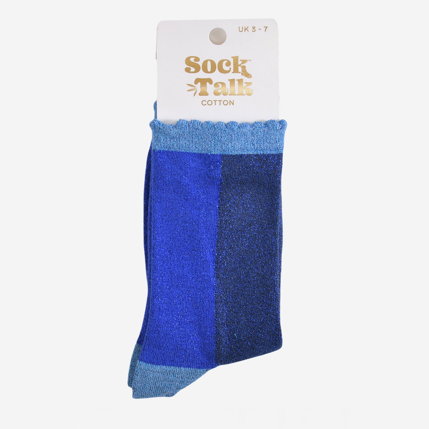 Women's Glitter Socks - Navy Blue/Blue, Colour Block