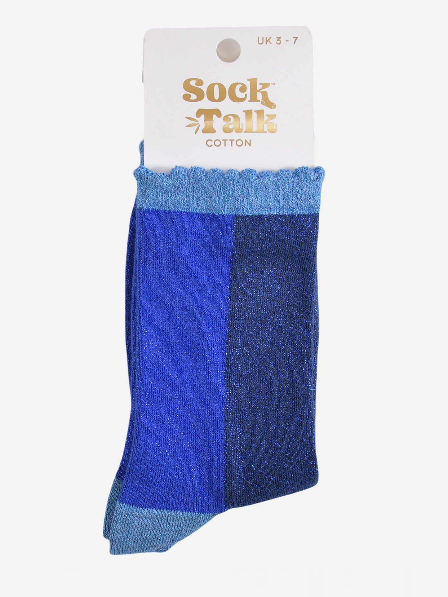 Women's Glitter Socks - Navy Blue/Blue, Colour Block