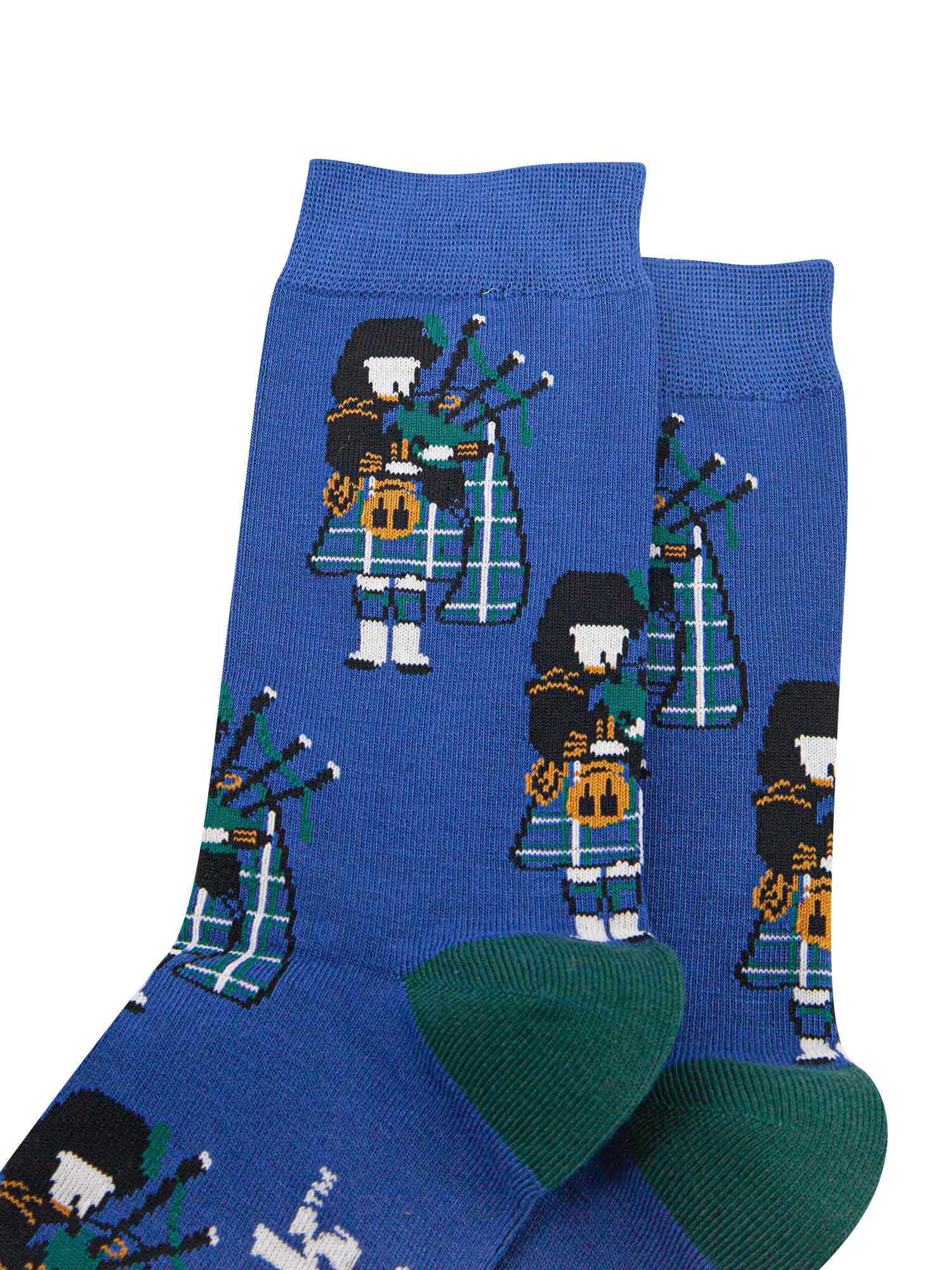 close up of the traditional Scottish piper on the ankle of the socks