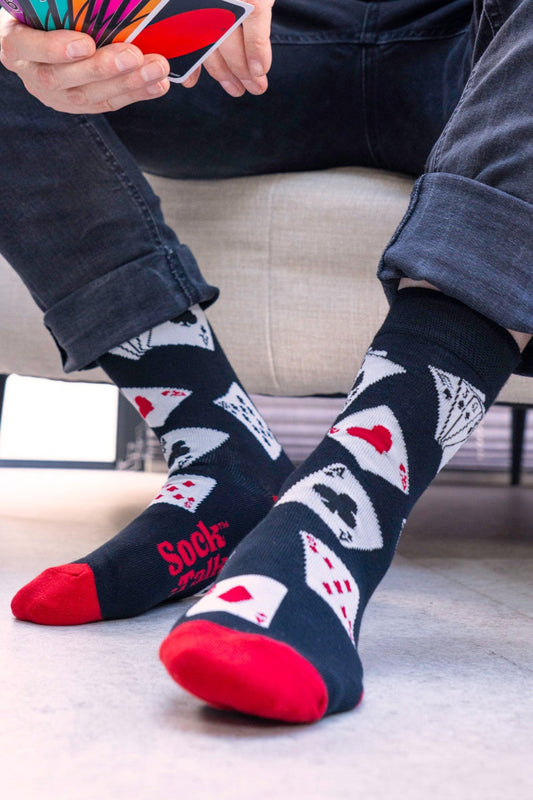 Men's Poker Playing Cards Bamboo Socks