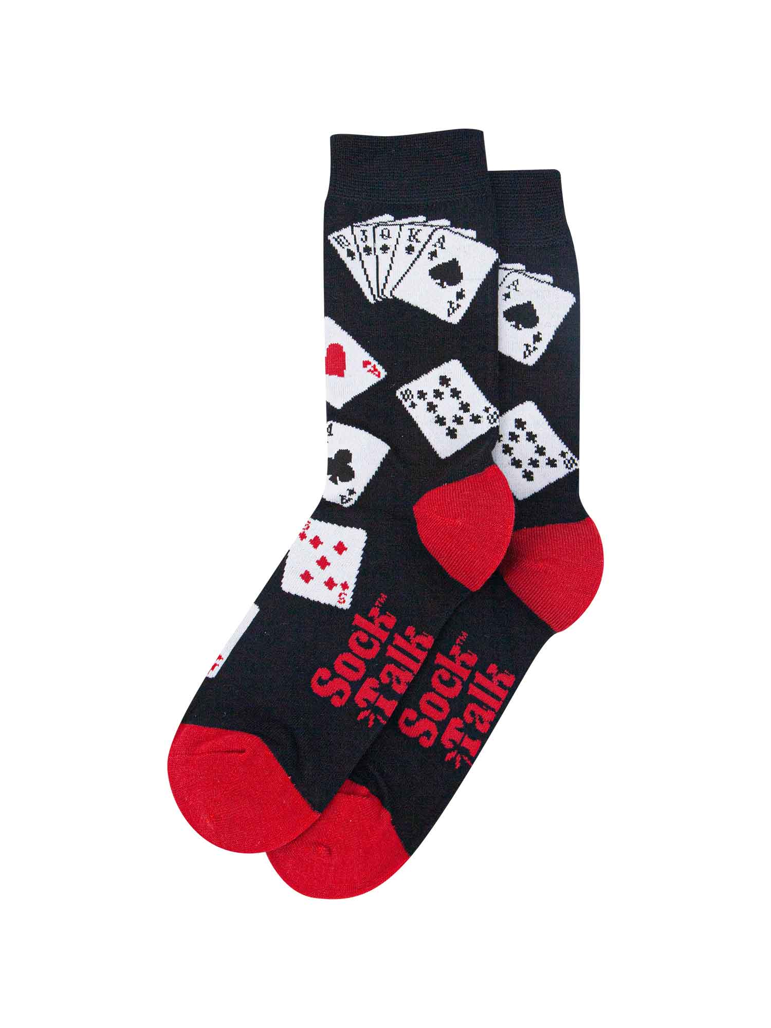 mens poker game bamboo dress socks in red and black