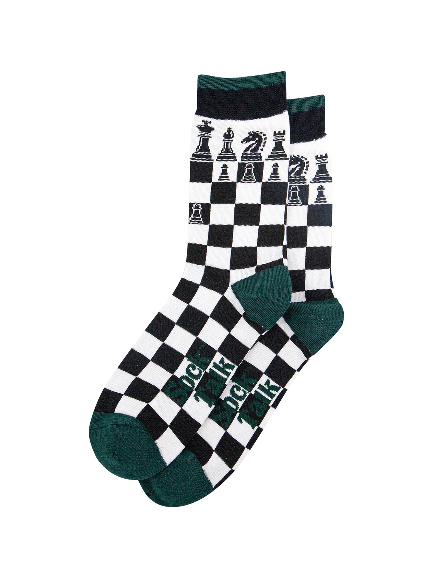 Chess-Bamboo-Socks-in-Black/White-Lying-Flat