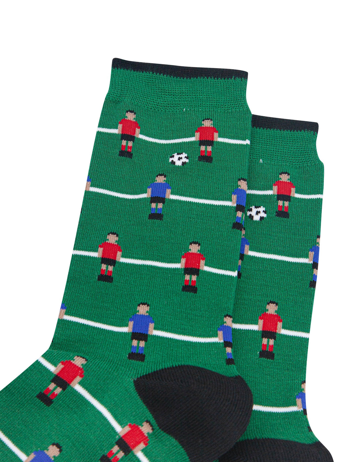 Table-Football-Men's-Bamboo-Socks-in-Green-Close-Up