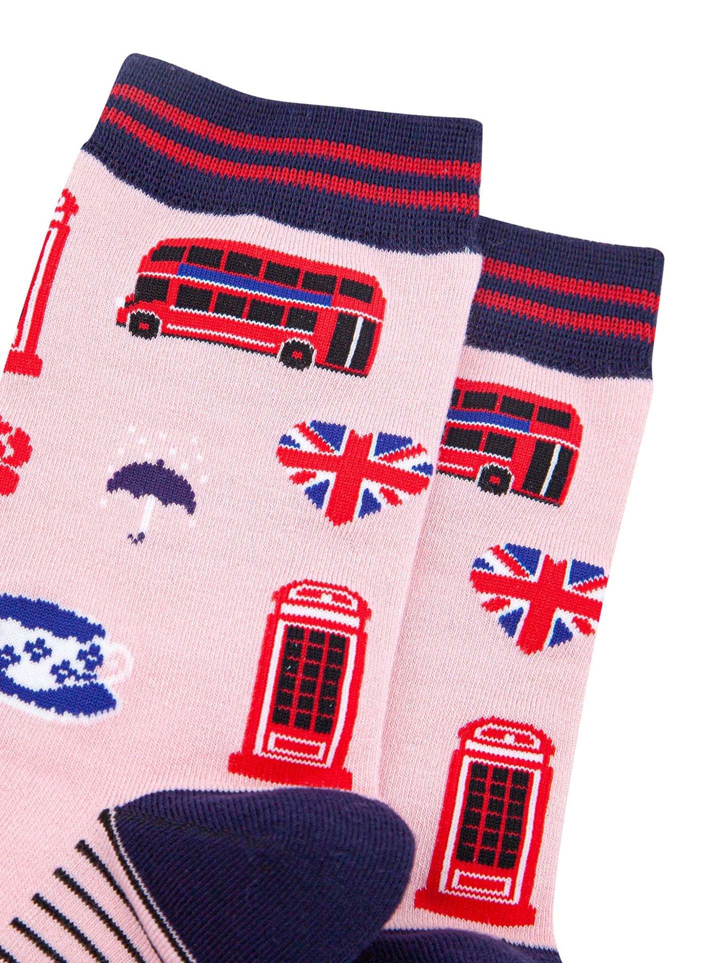London-Landmarks-Bamboo-Socks-in-Pink-Closeup
