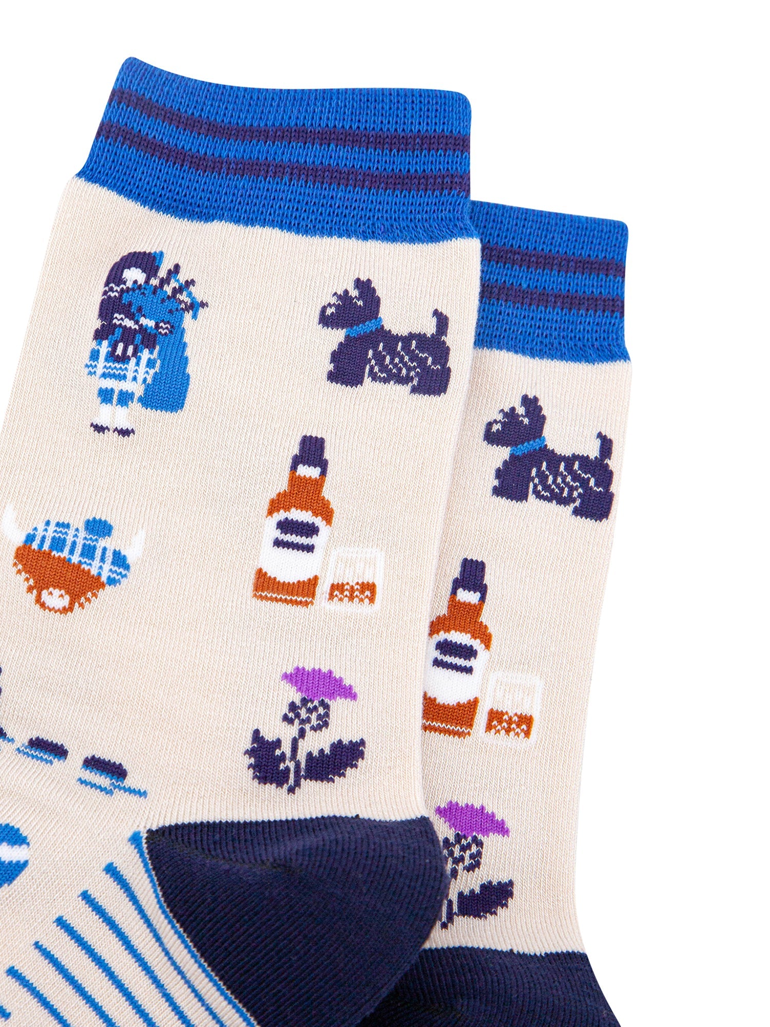 Scotland-Landmarks-Bamboo-Socks-in-Cream-Closeup